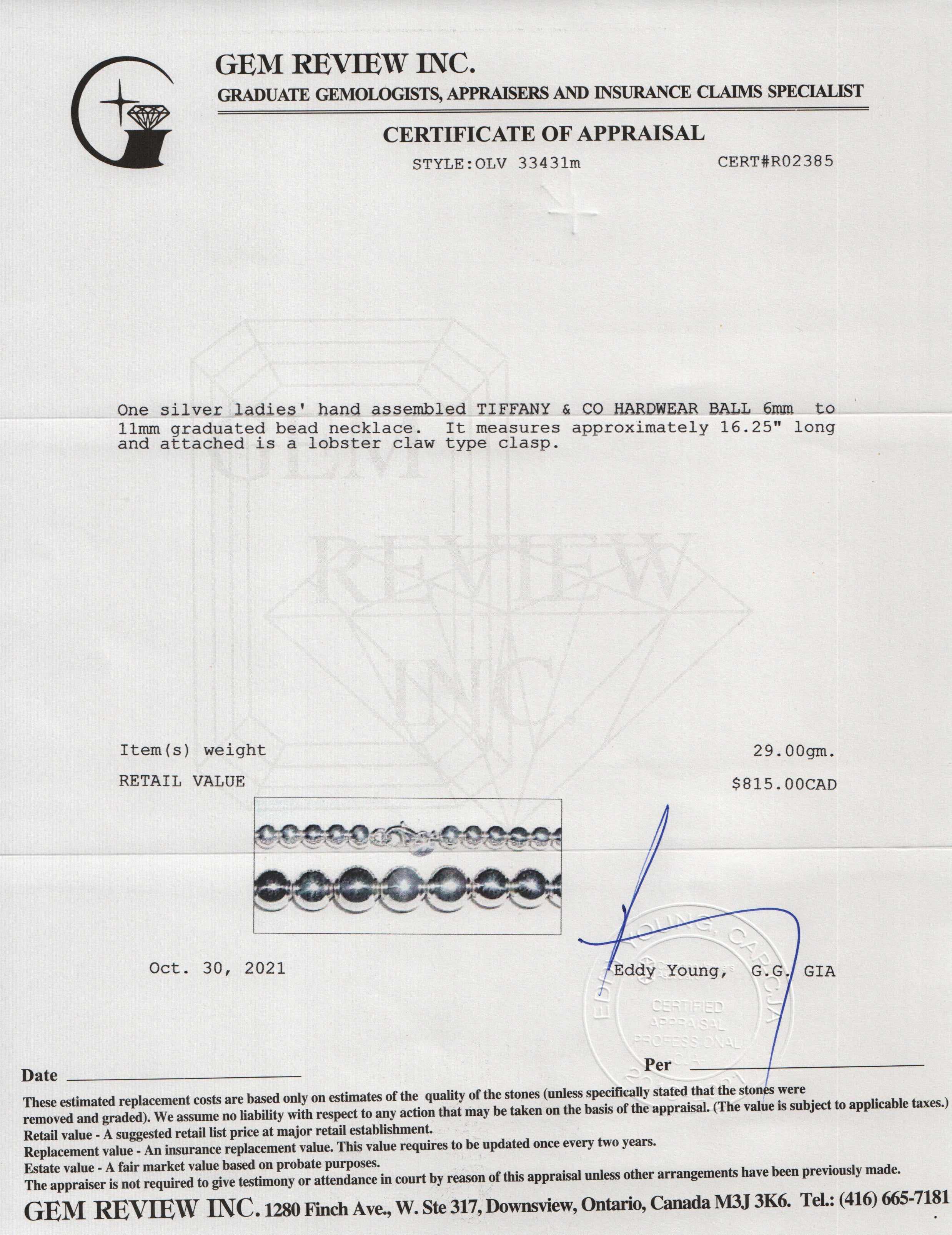 Tiffany & Co. HardWear Graduated Ball Necklace