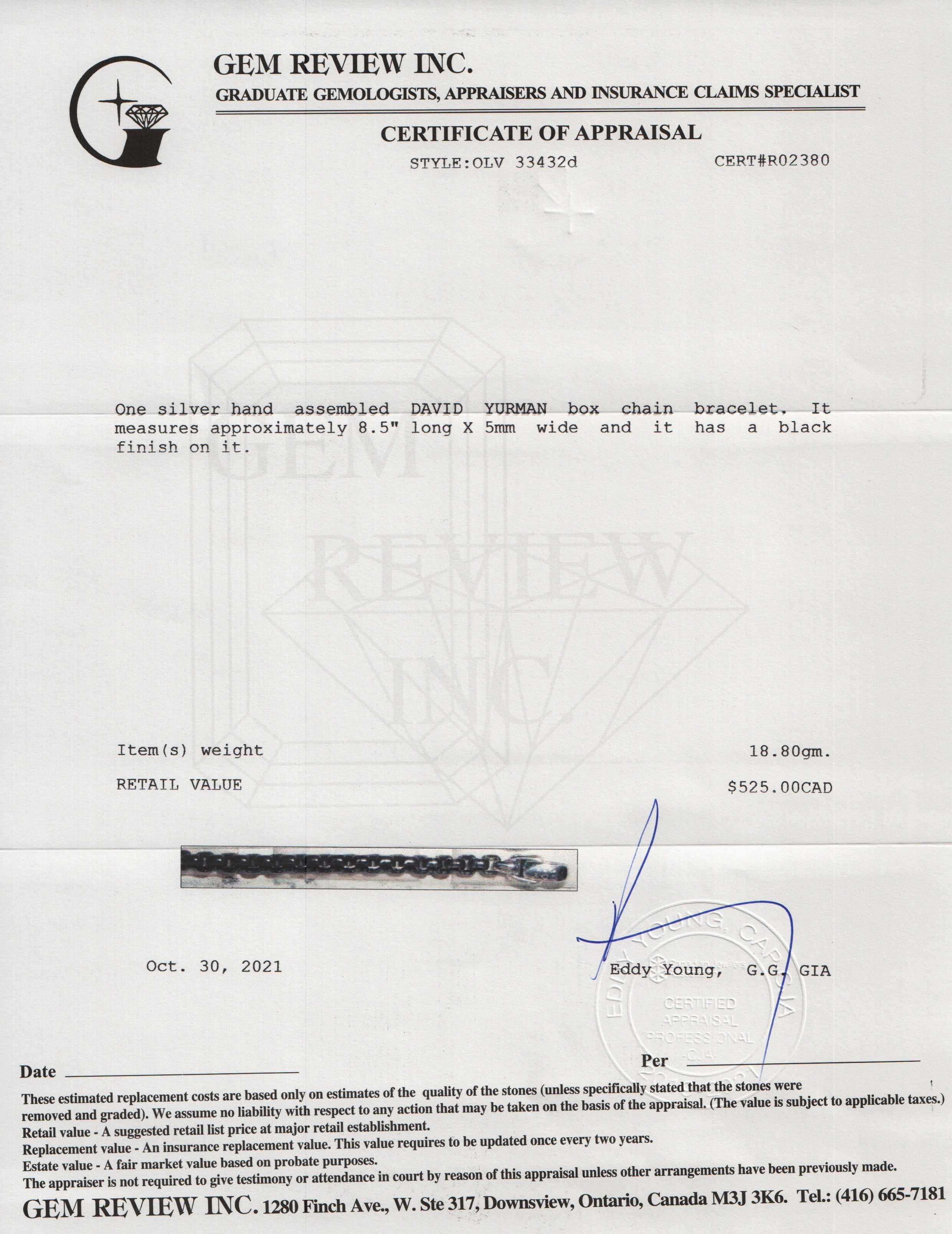 David Yurman Box Chain Bracelet