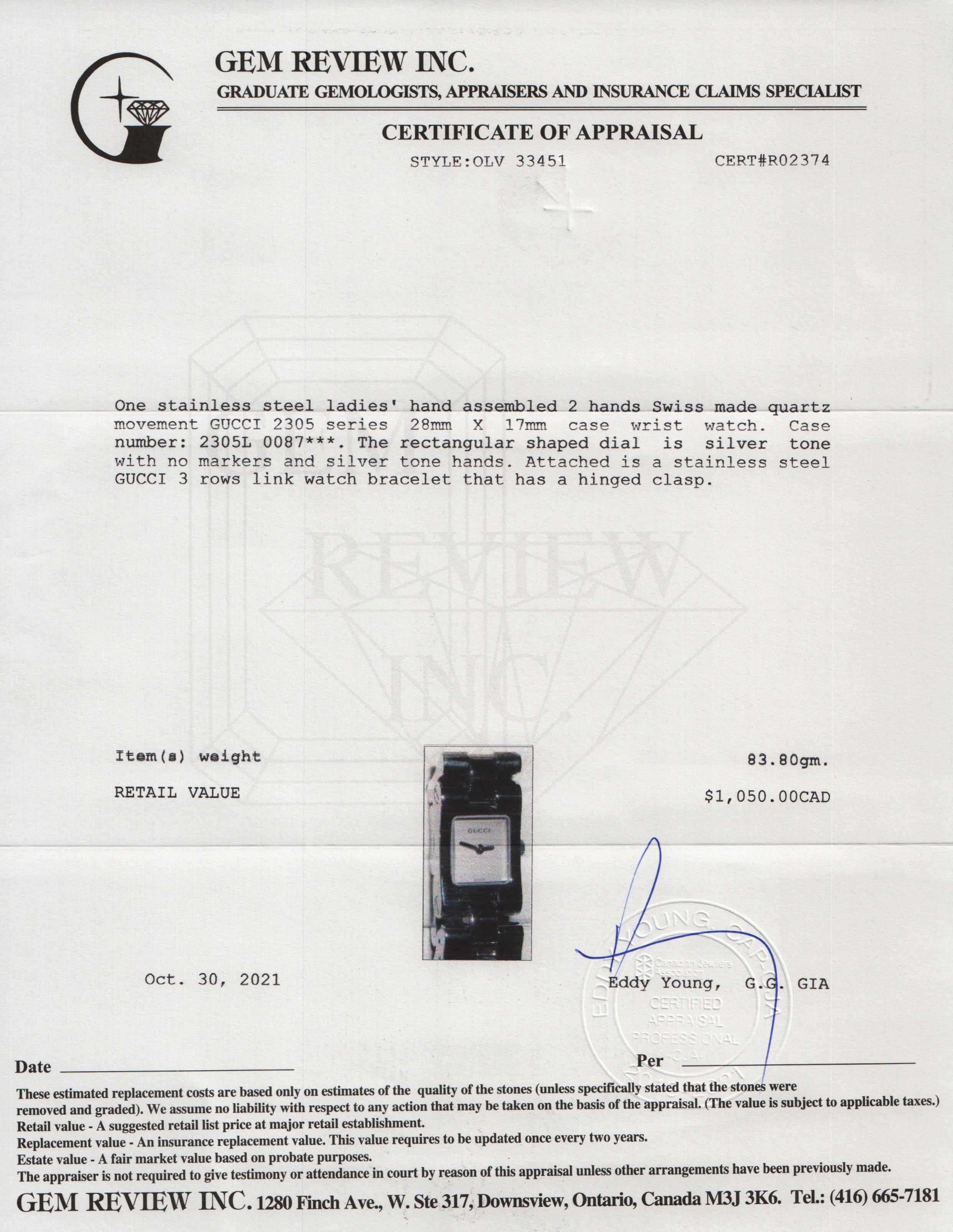 Gucci 2305 Series Watch