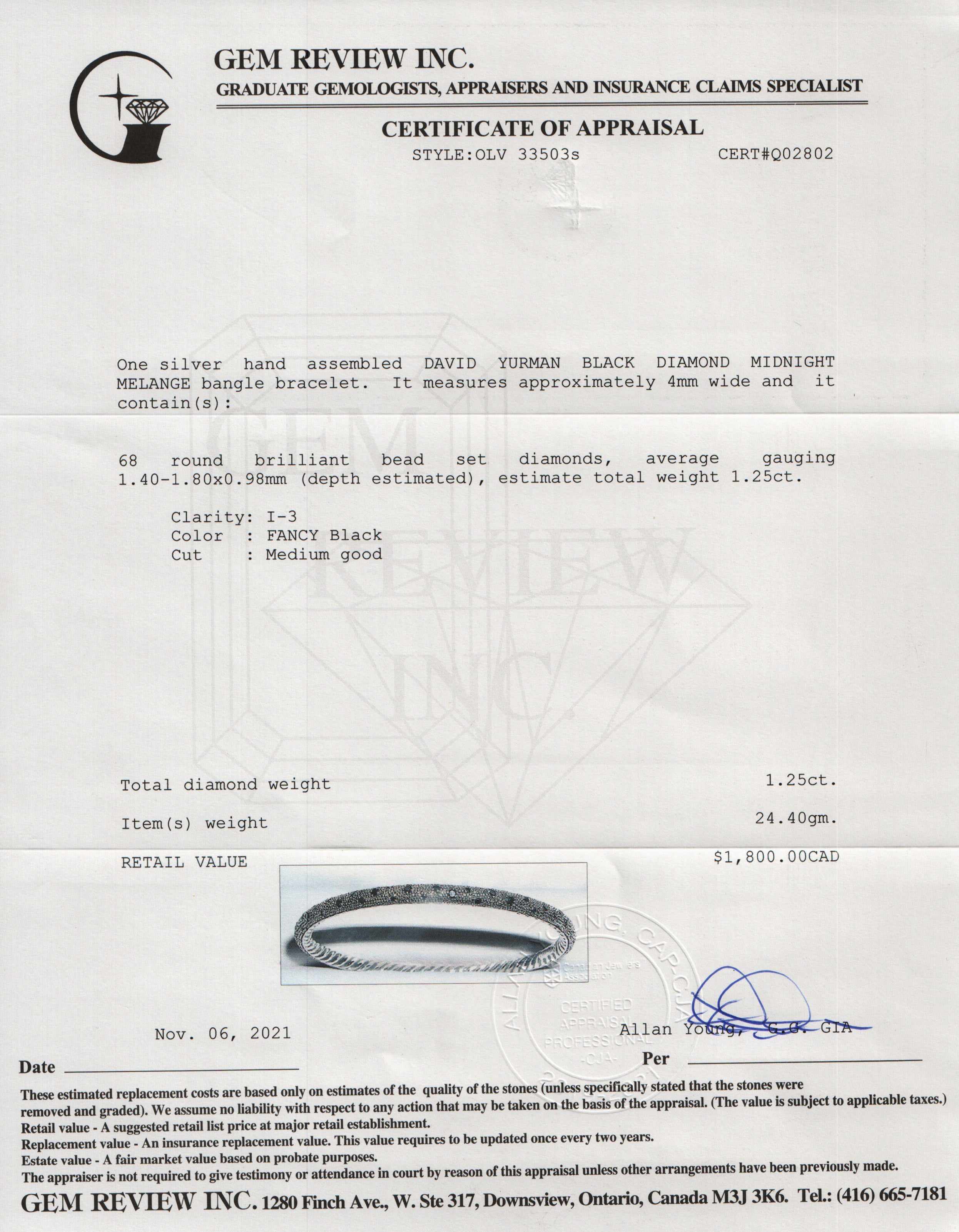 David Yurman Black Diamond Midnight Melange Bangle