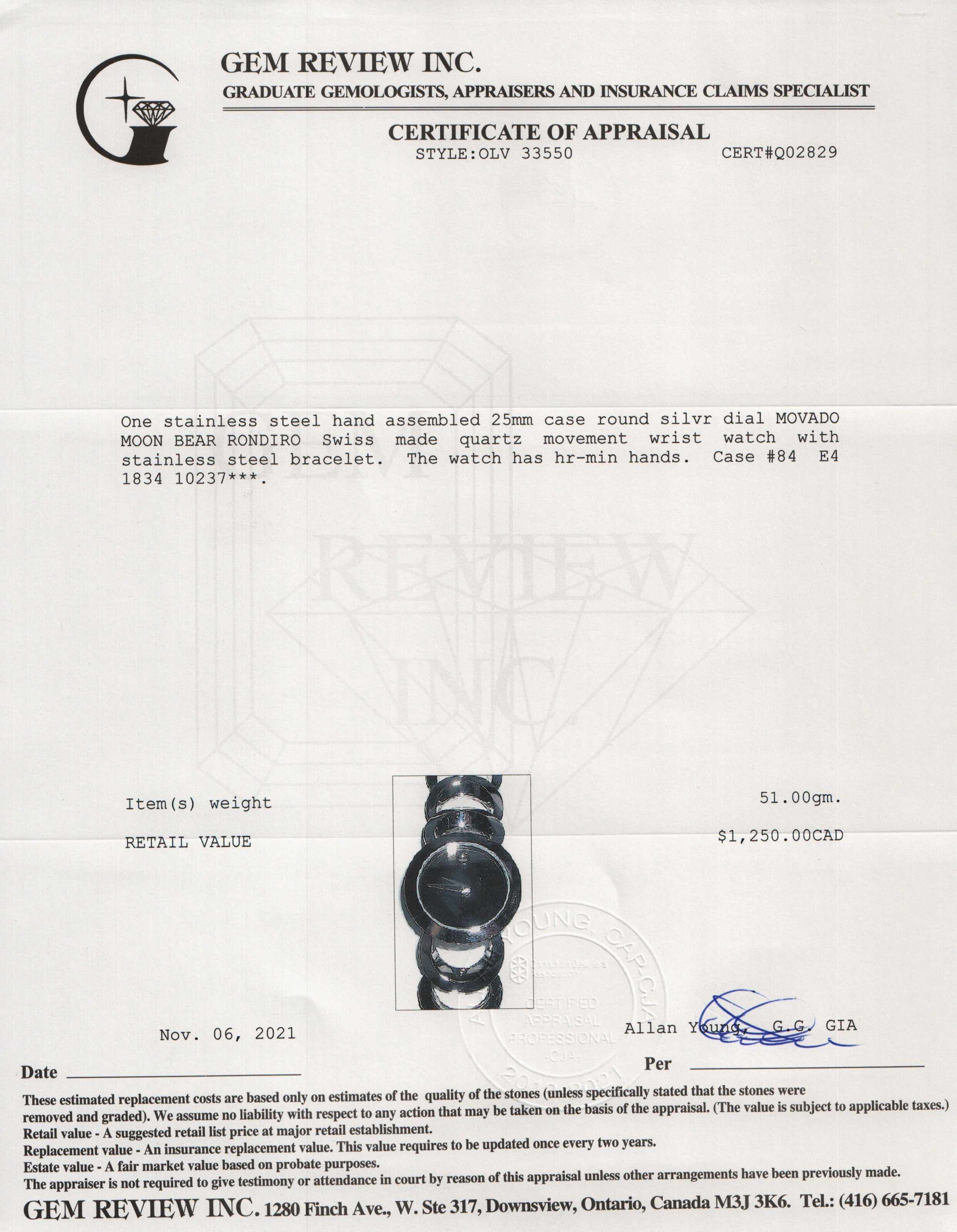 Movado Moon Bear Rondiro Watch