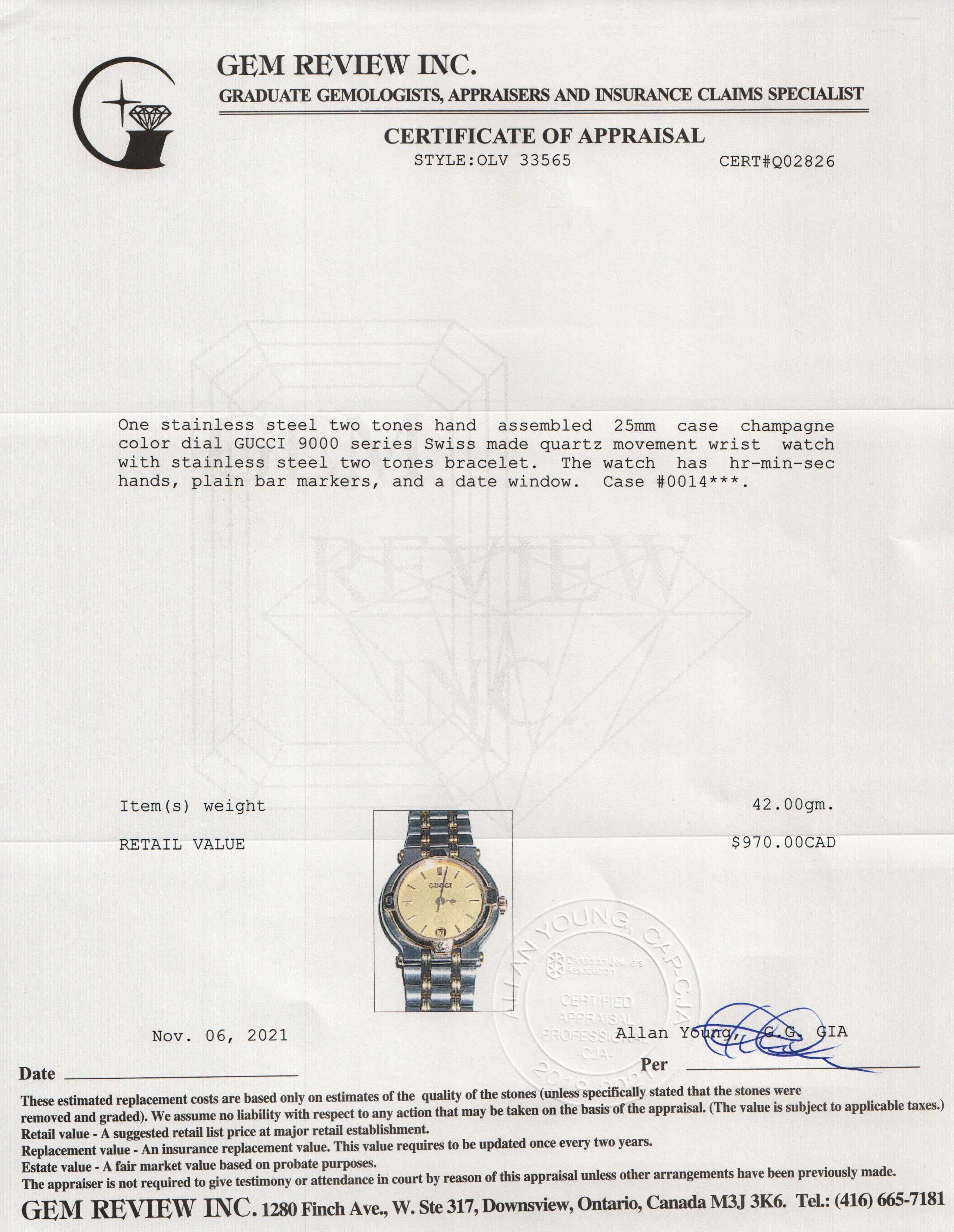 Gucci 9000 Series Watch