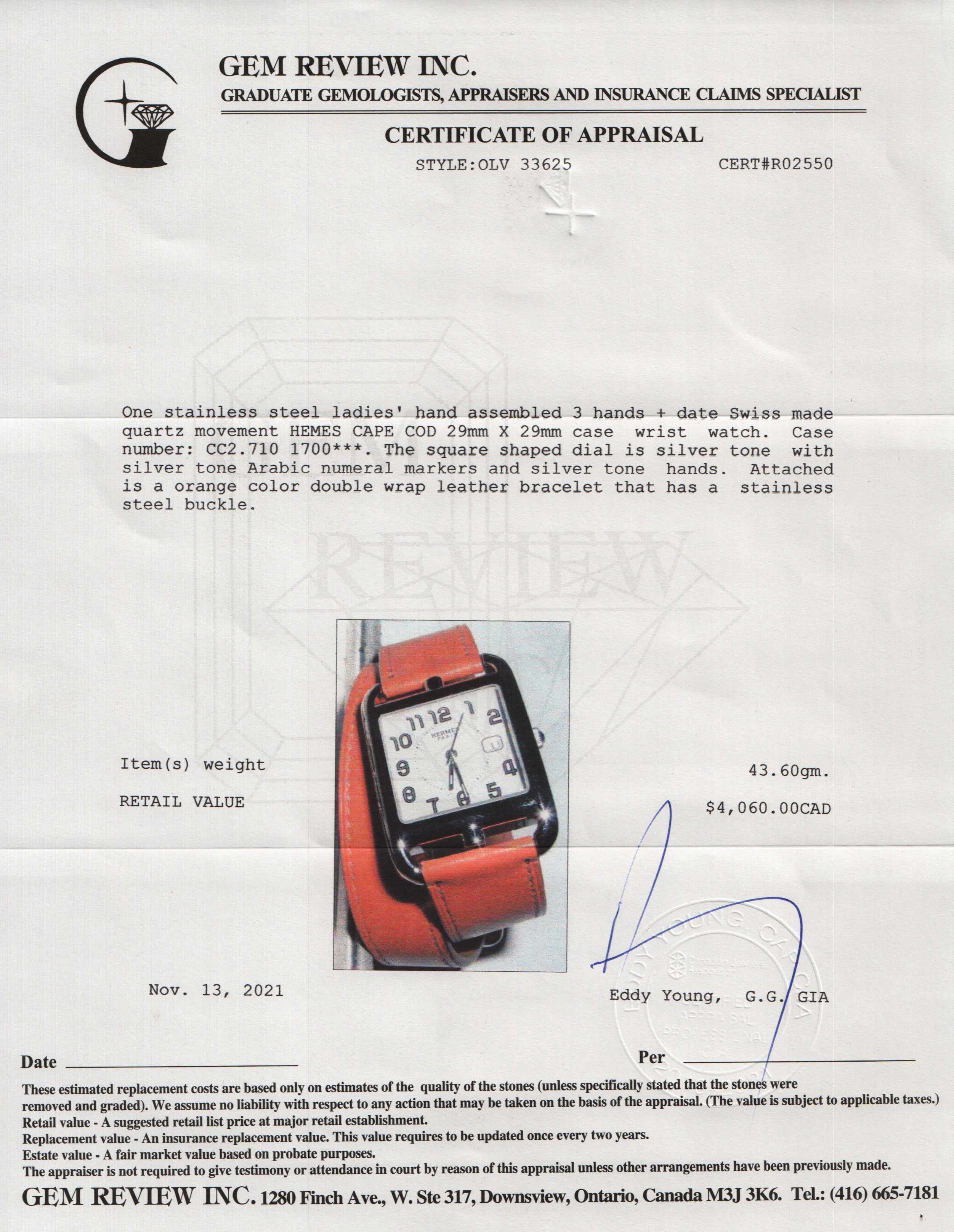 Hermes Cape Cod Watch