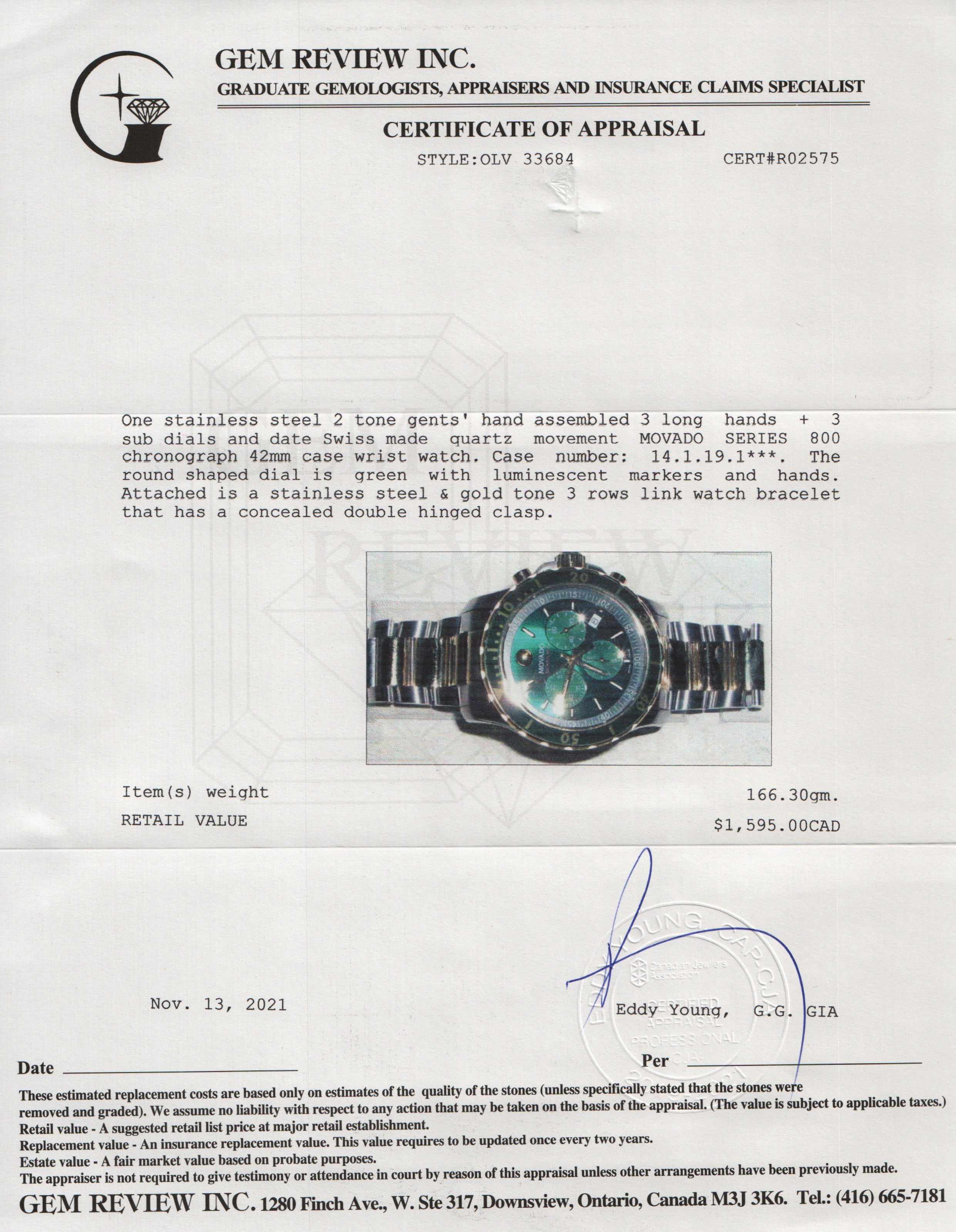 Movado Two-Tone Series 800 Chronograph Watch