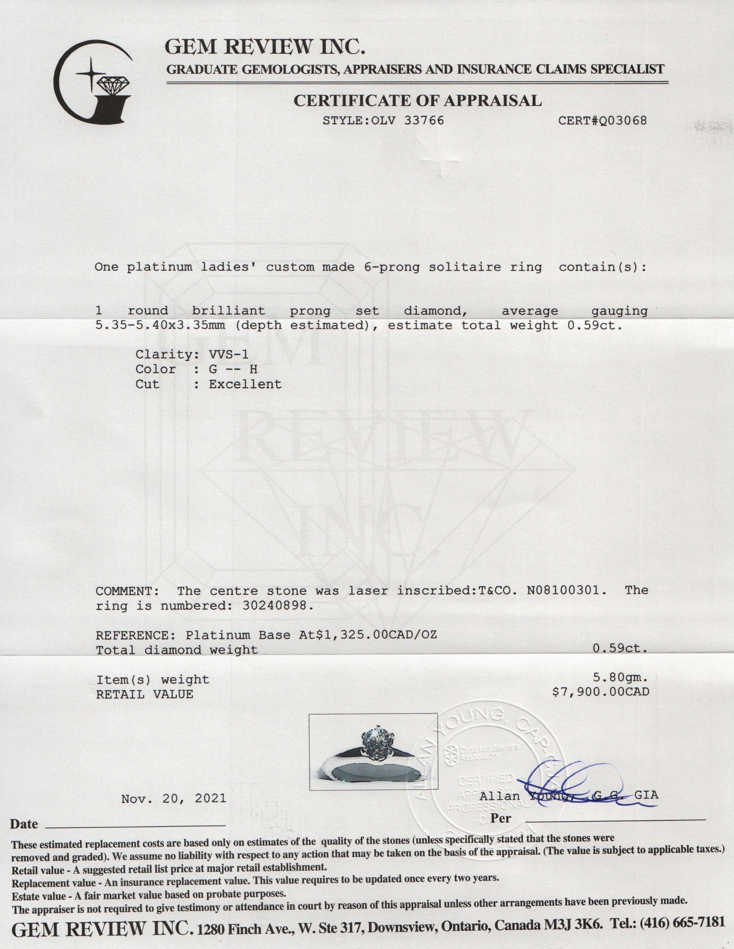 Tiffany & Co. Solitaire Diamond Engagement Ring