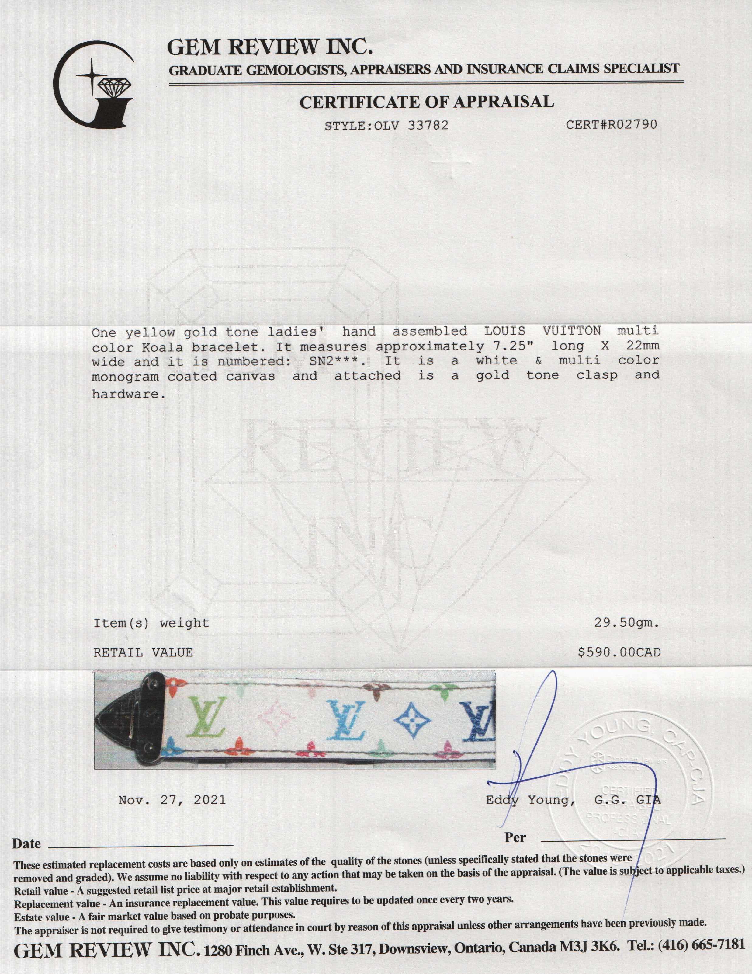 Louis Vuitton Multicolor Koala Bracelet w/ Box
