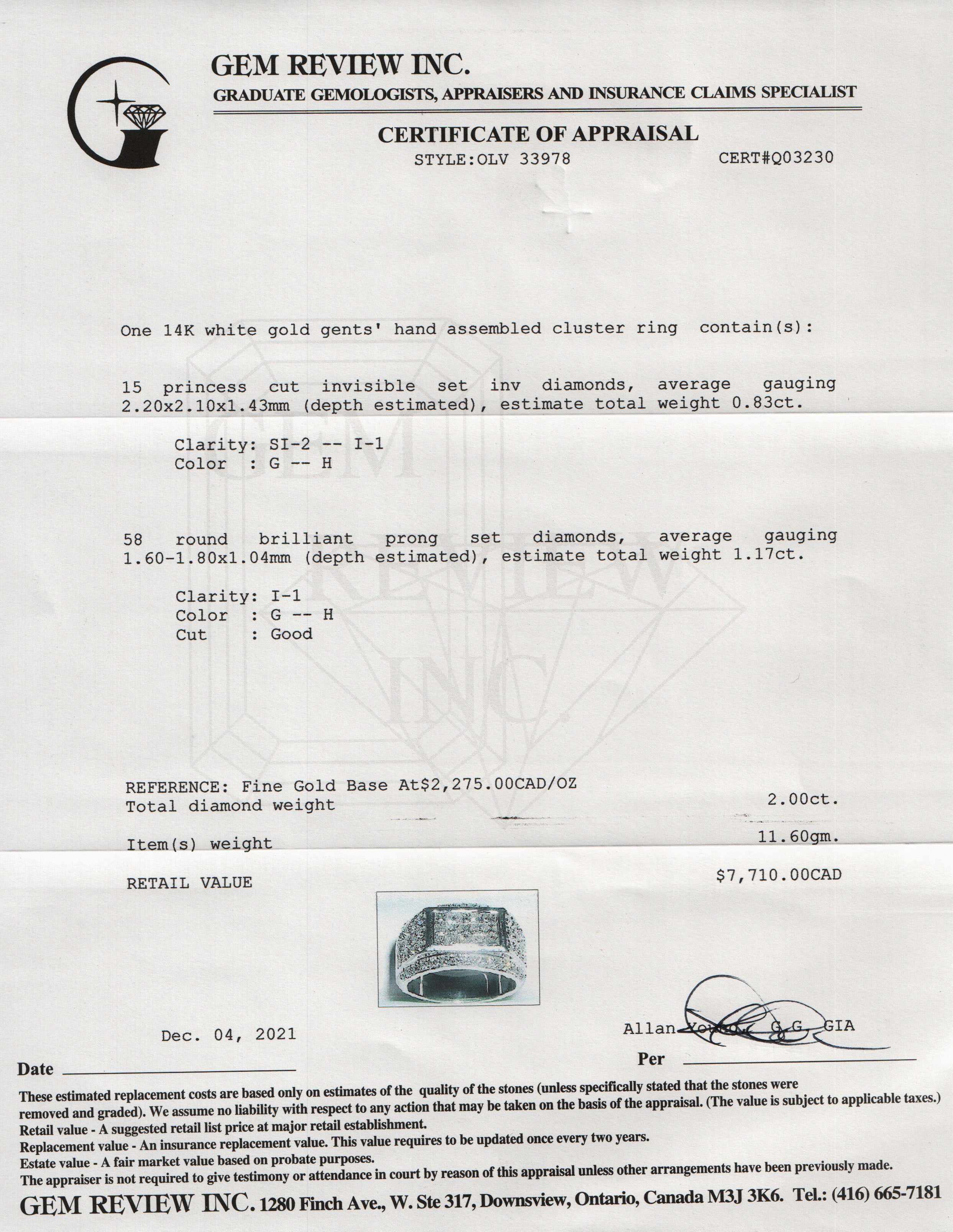 Gents Diamond Cluster Ring