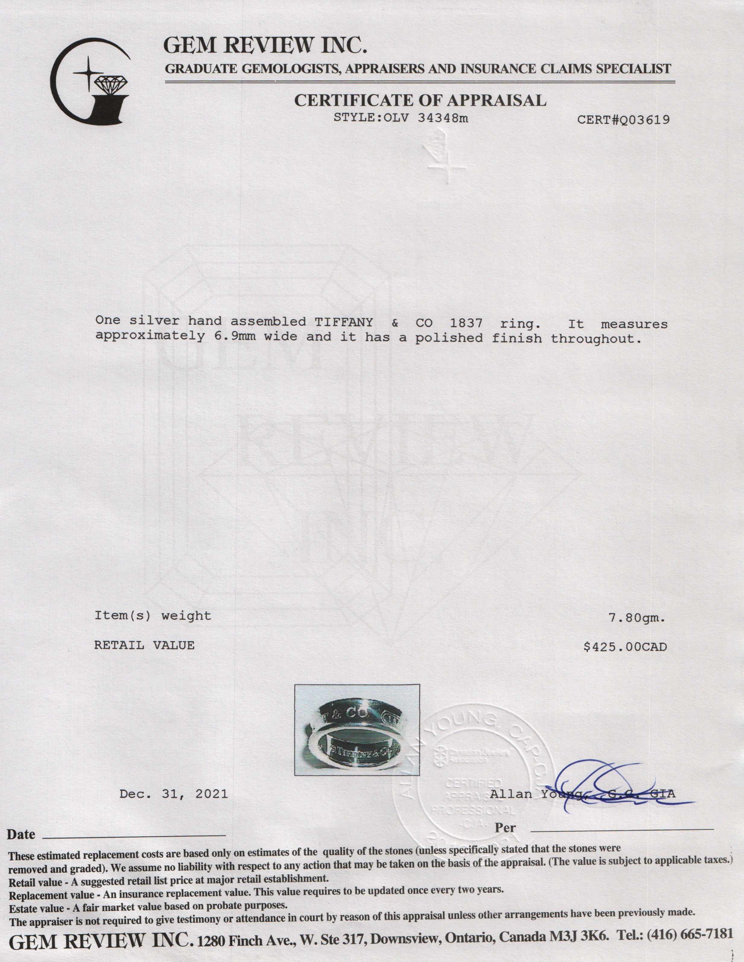 Tiffany & Co. 1837 Ring