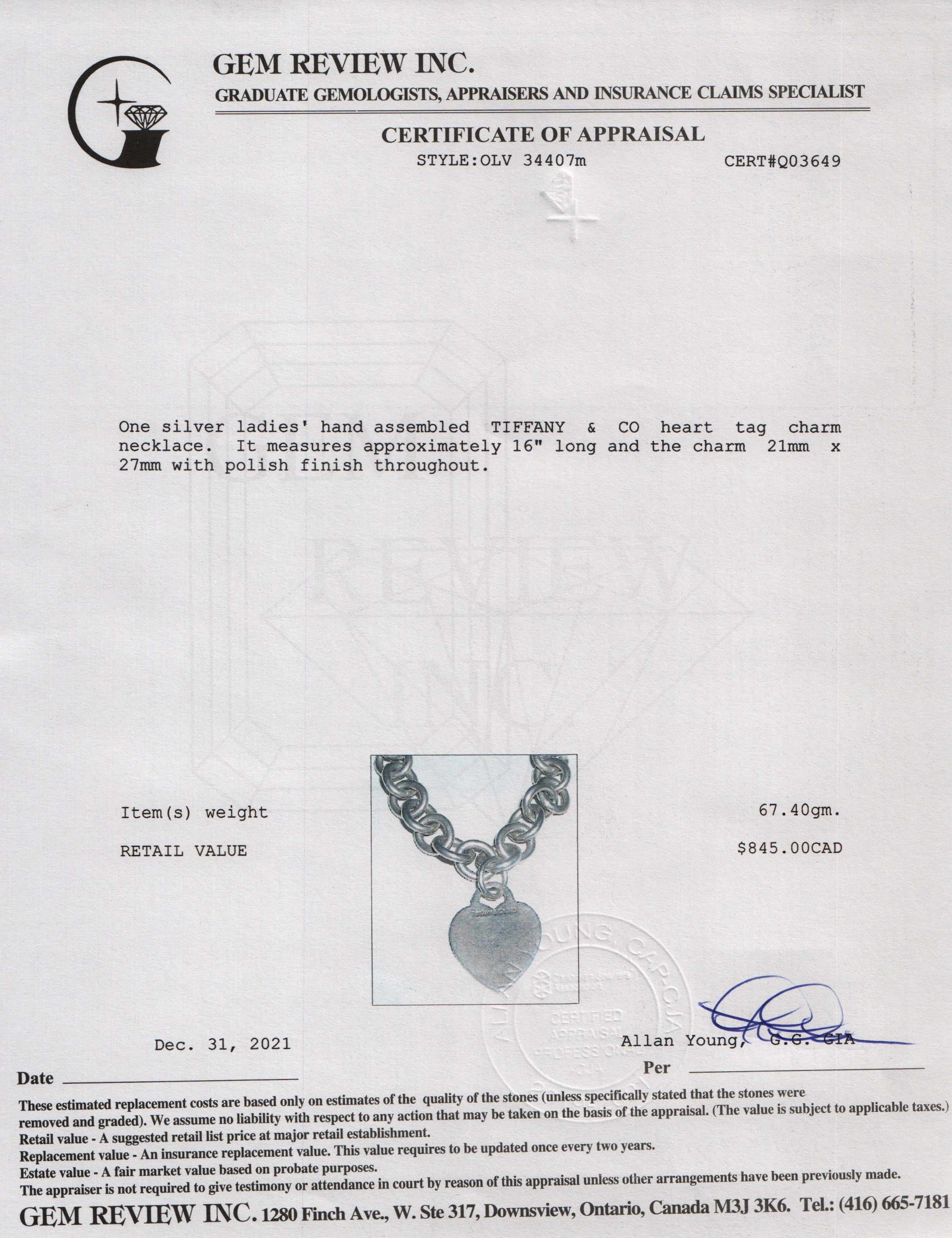 Tiffany & Co. Heart Tag Necklace