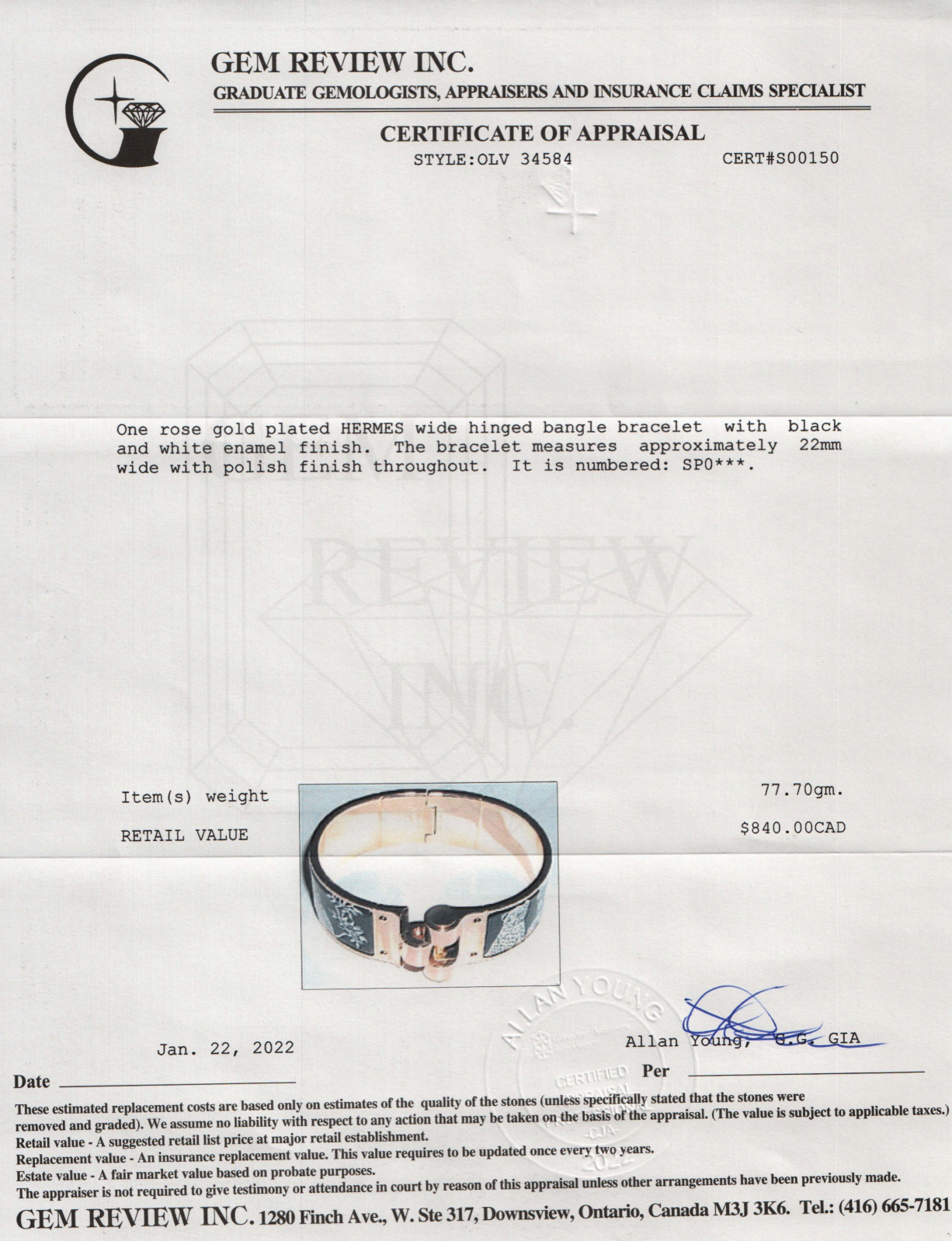 Hermes Wide Hinged Enamel Bracelet