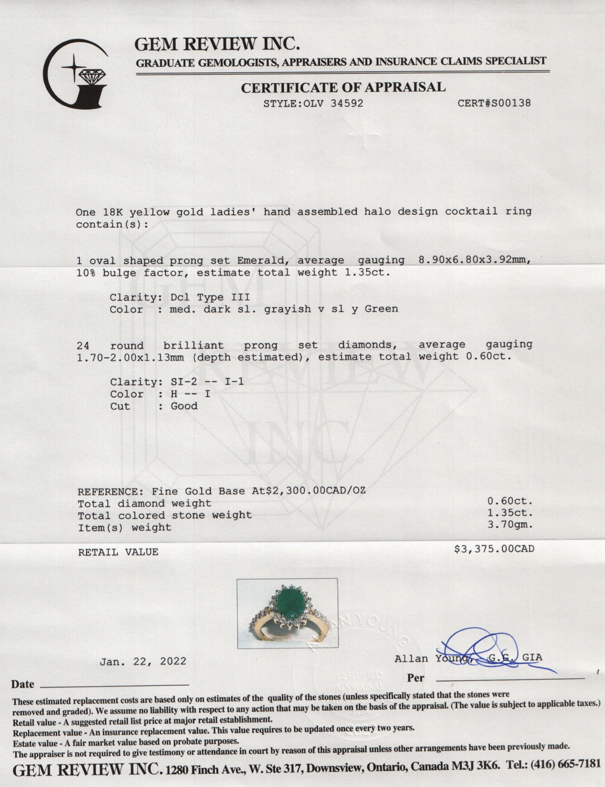 Emerald & Diamond Cocktail Ring