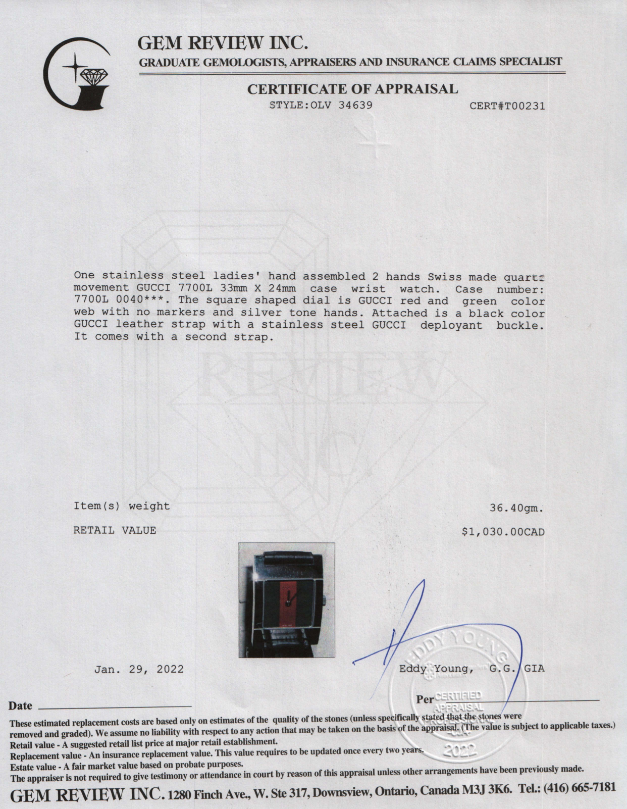 Gucci 7700 Series Watch