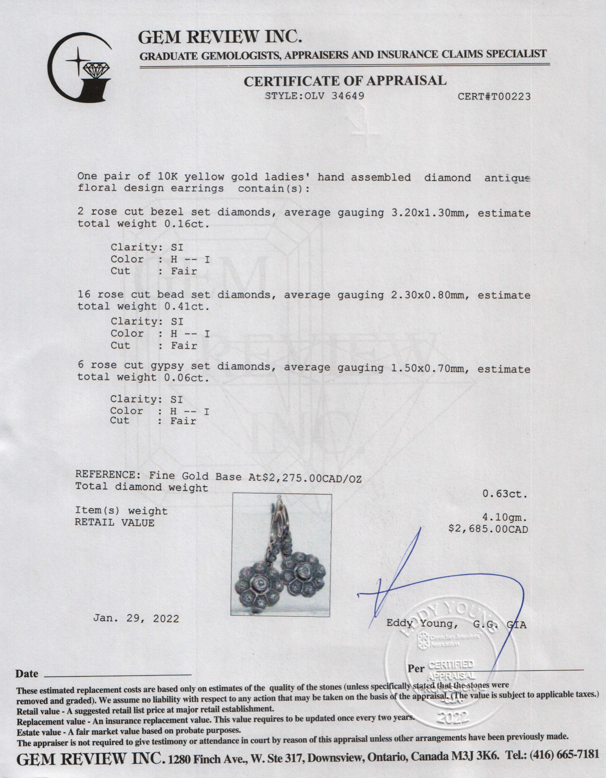 Antique Diamond Drop Earrings