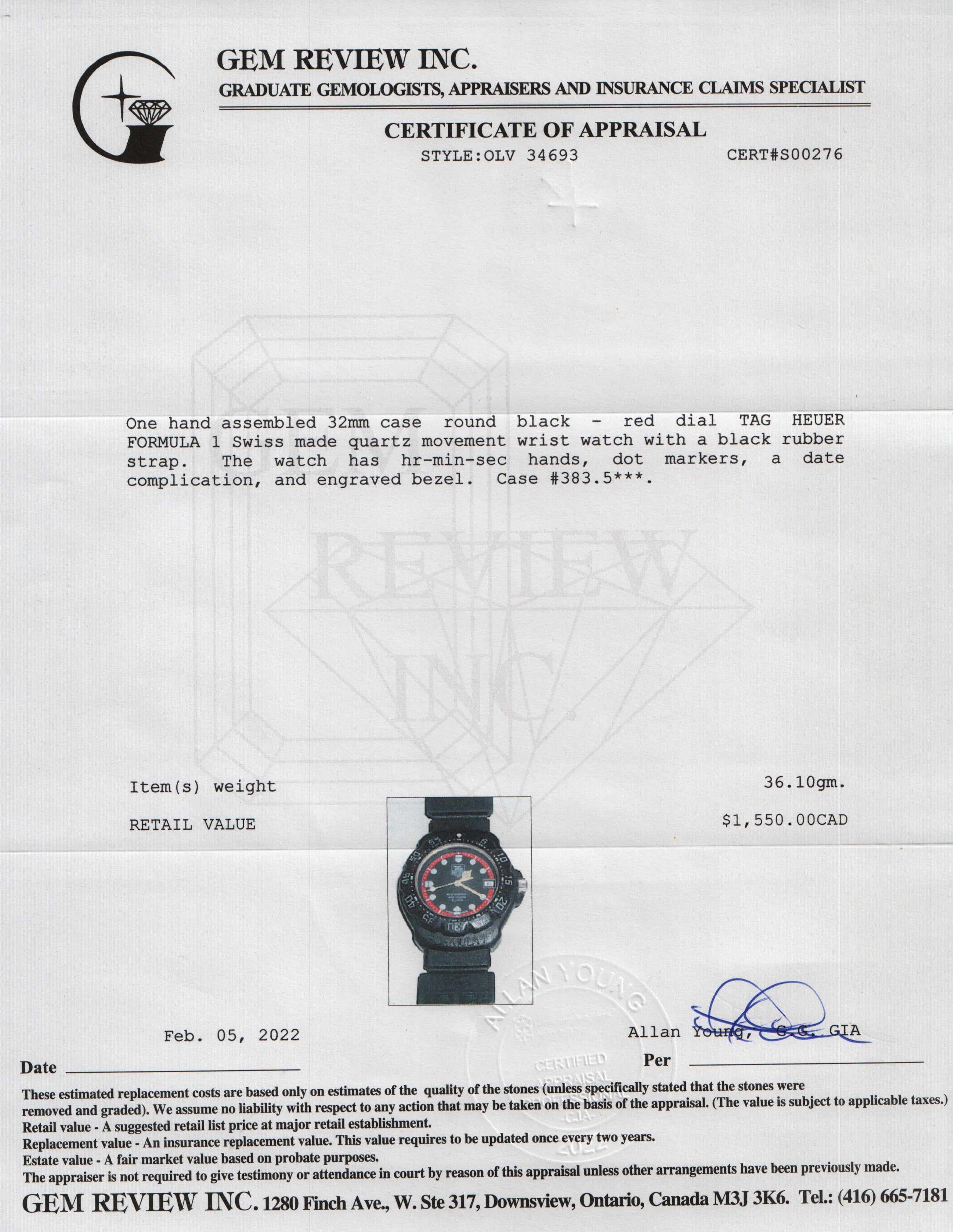 Tag Heuer Formula 1 Watch w/ Box