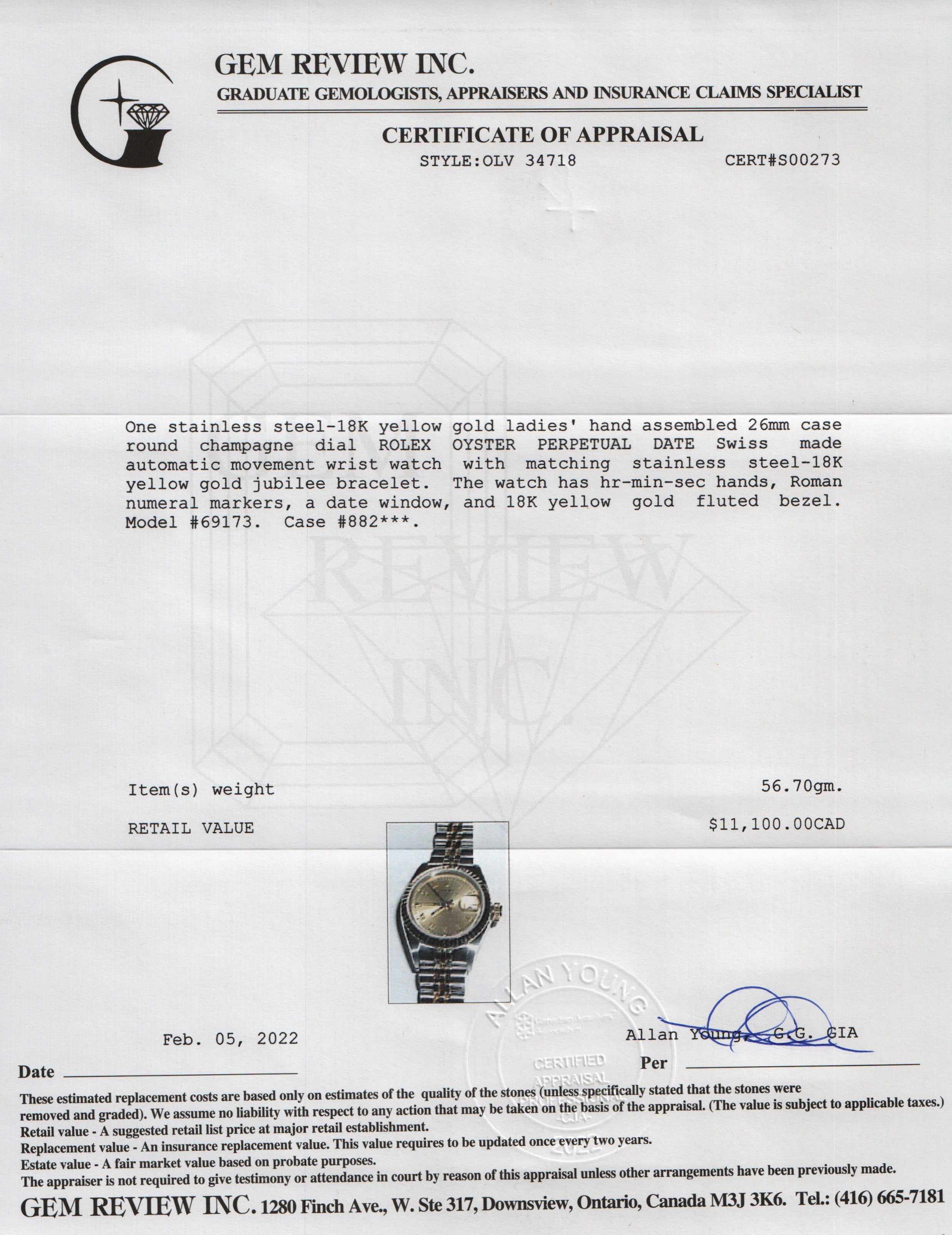 Rolex Two-Tone Datejust 26 mm Watch w/ Box