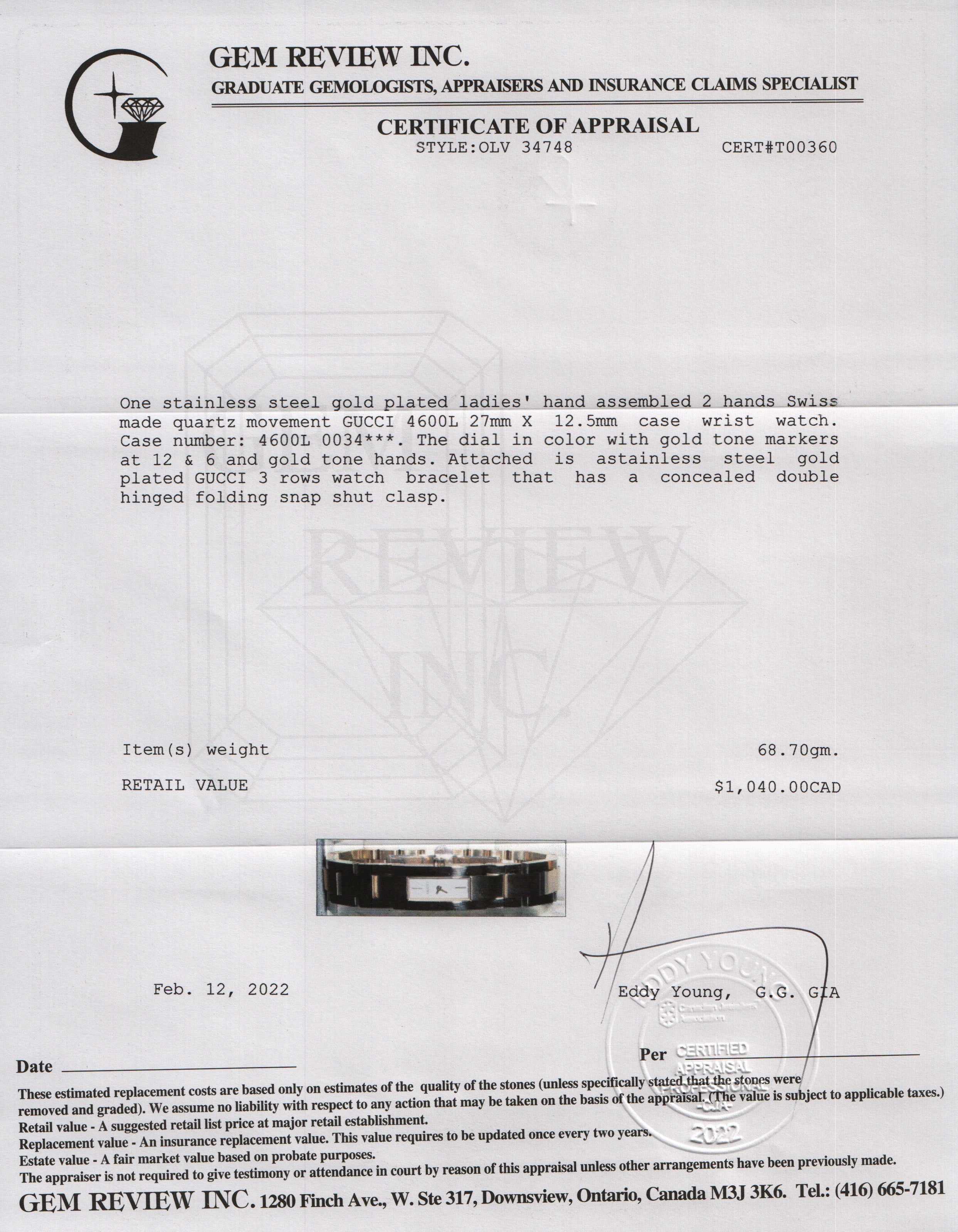 Gucci 4600 Series Watch