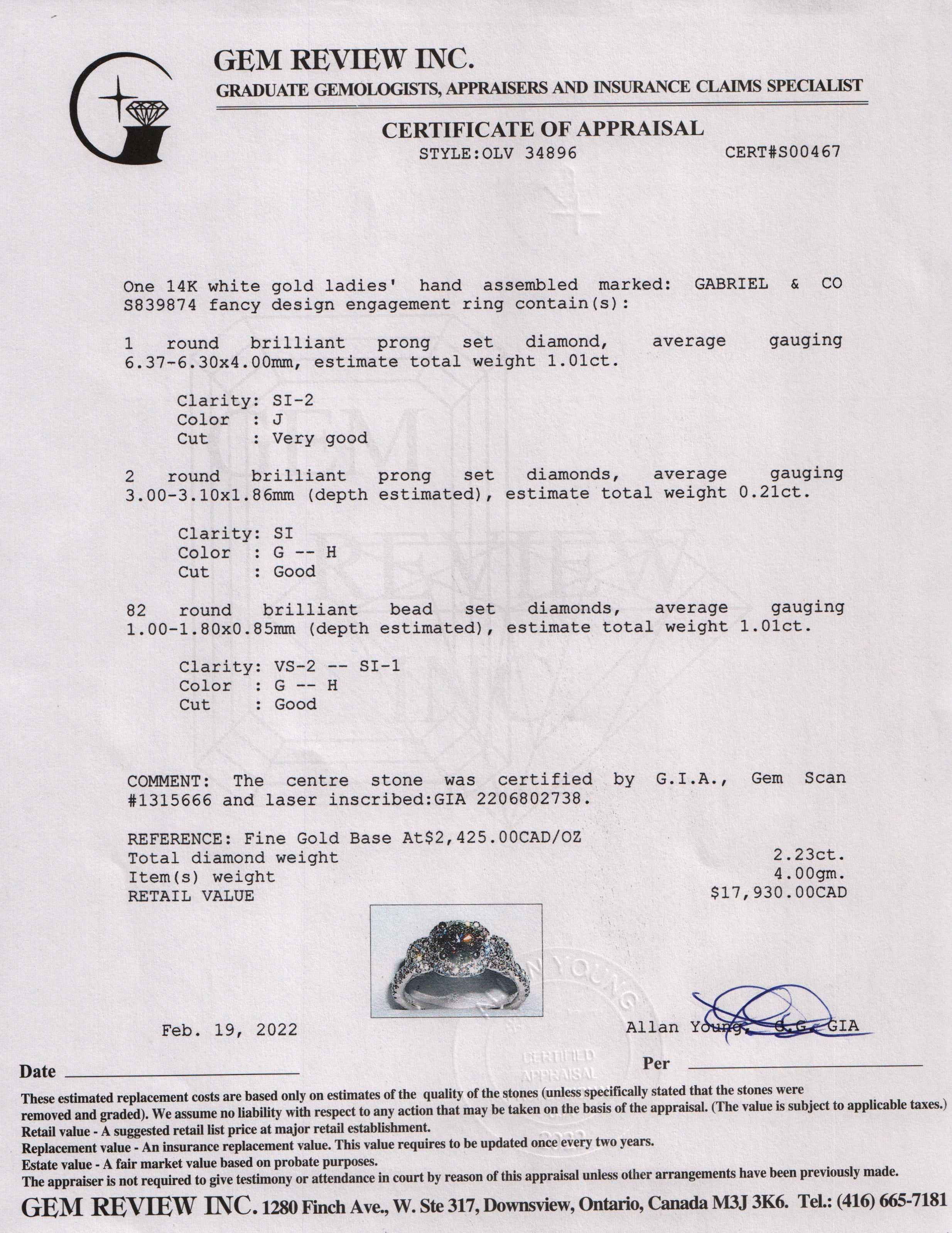 Gabriel & Co. Diamond Engagement Ring