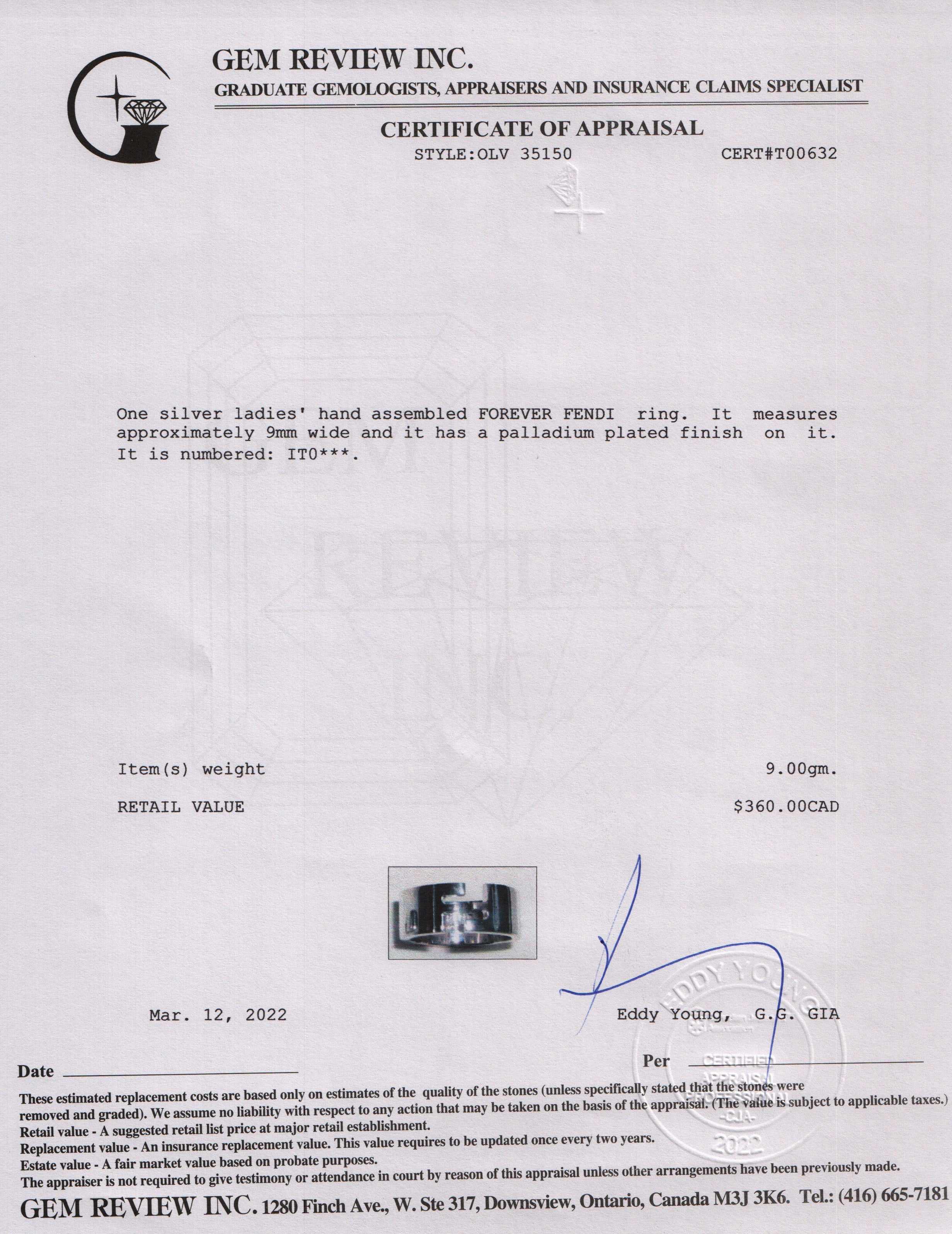 Fendi Silver Forever Fendi Ring