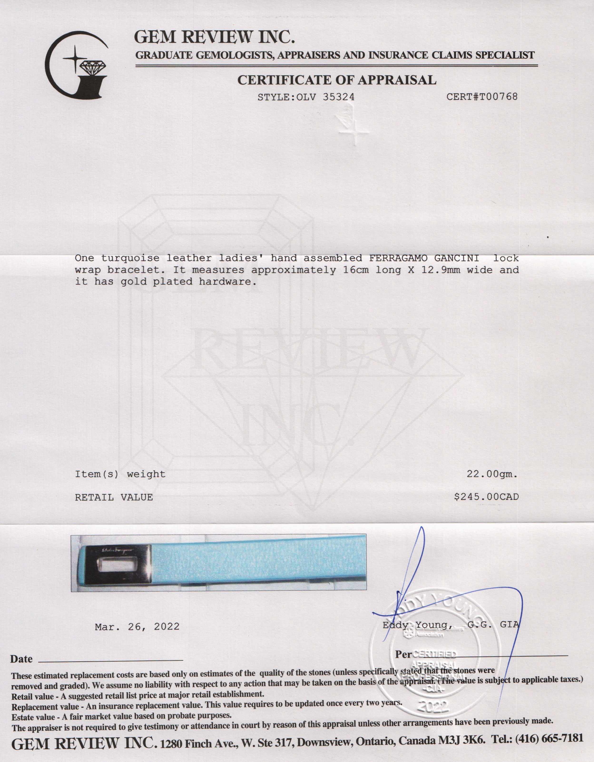 Ferragamo Leather Gancini Lock Wrap Bracelet w/ Box