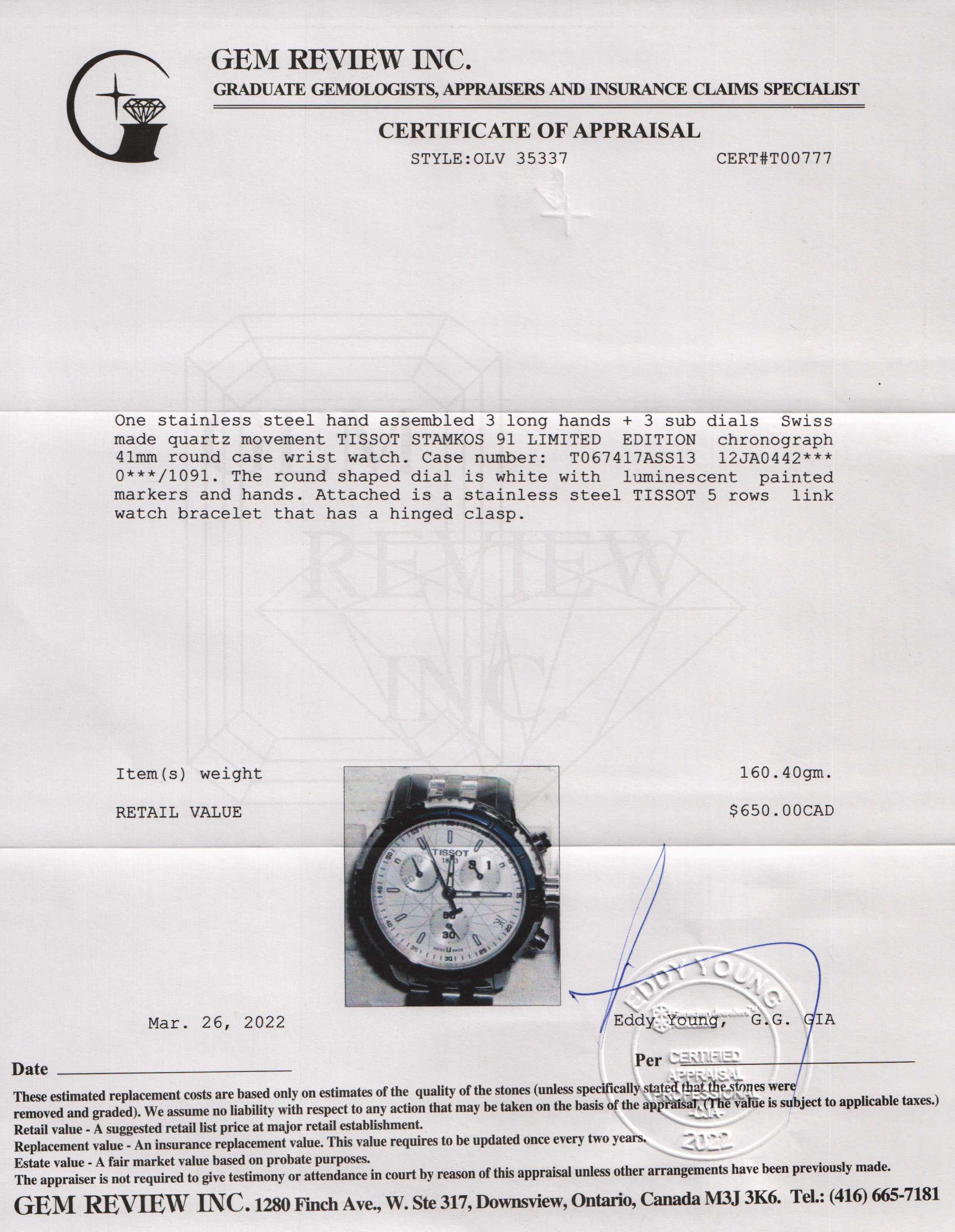 Tissot Limited Edition Stamoks PRS 200 Watch