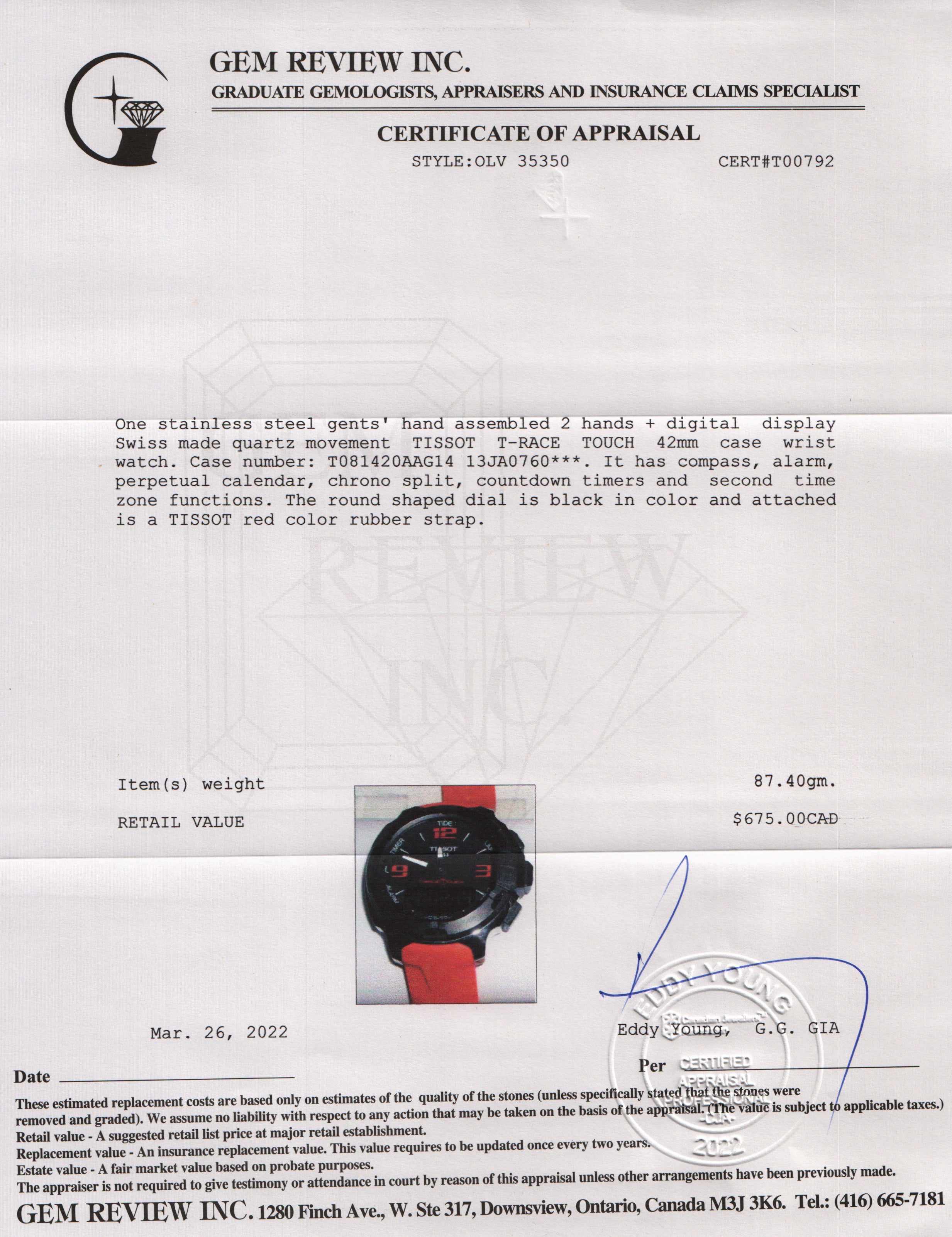 Tissot Special Edition T-Race Touch Watch