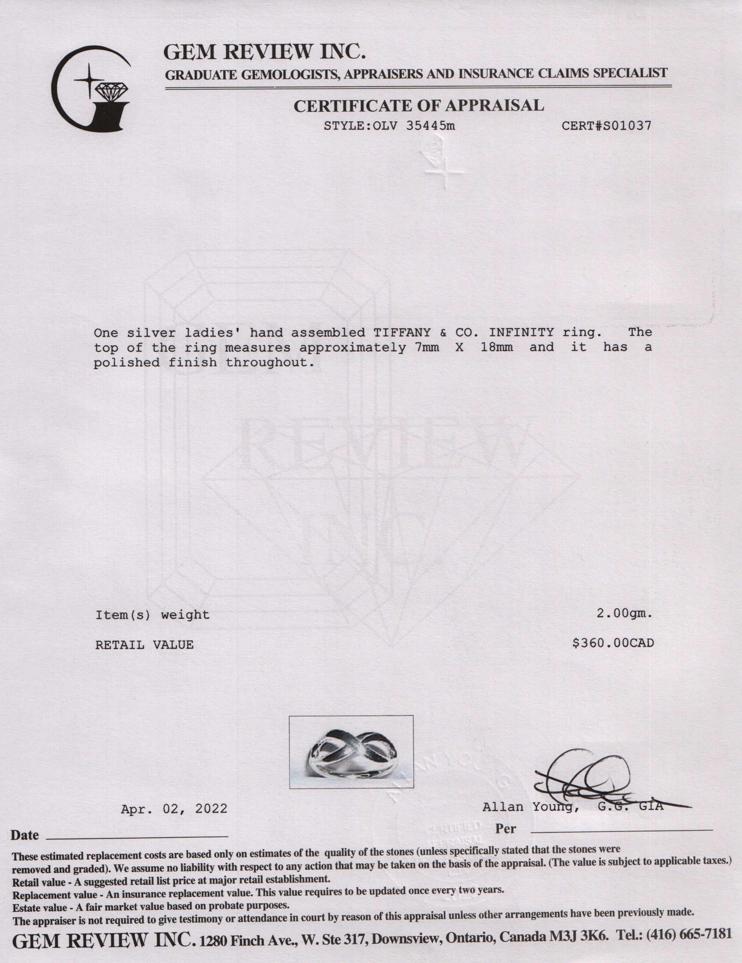 Tiffany & Co. Infinity Ring