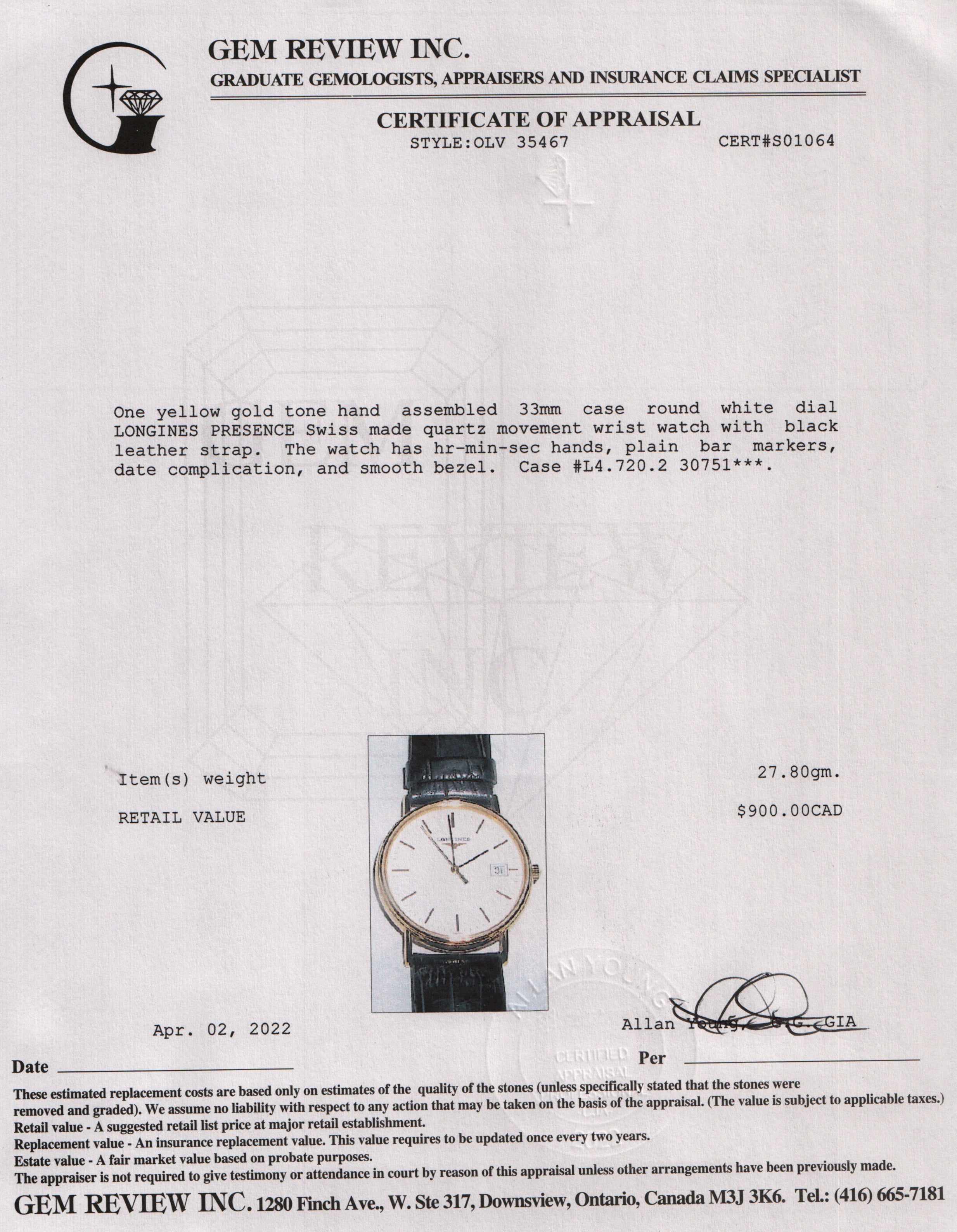 Longines Presence Watch