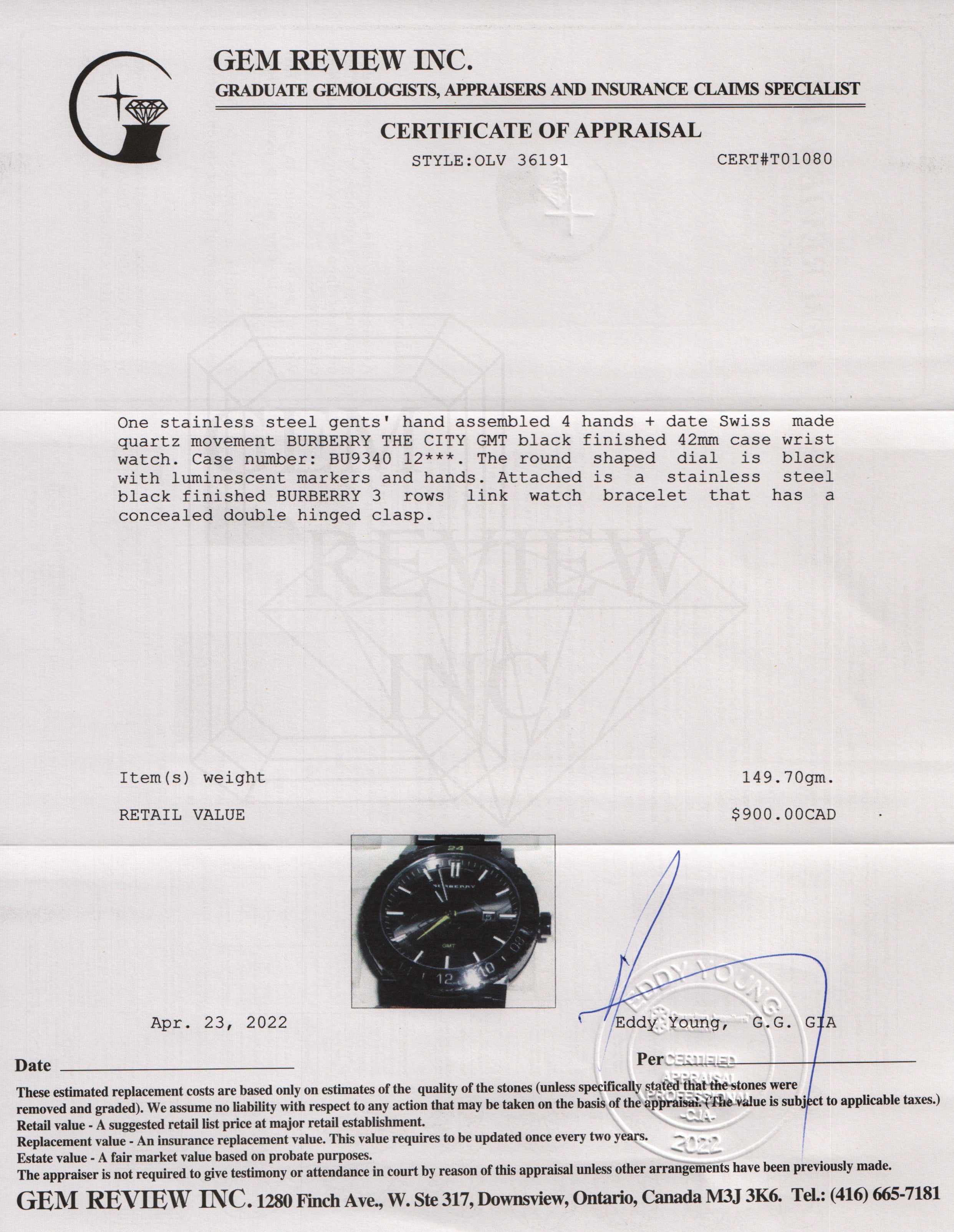 Burberry The City GMT Watch