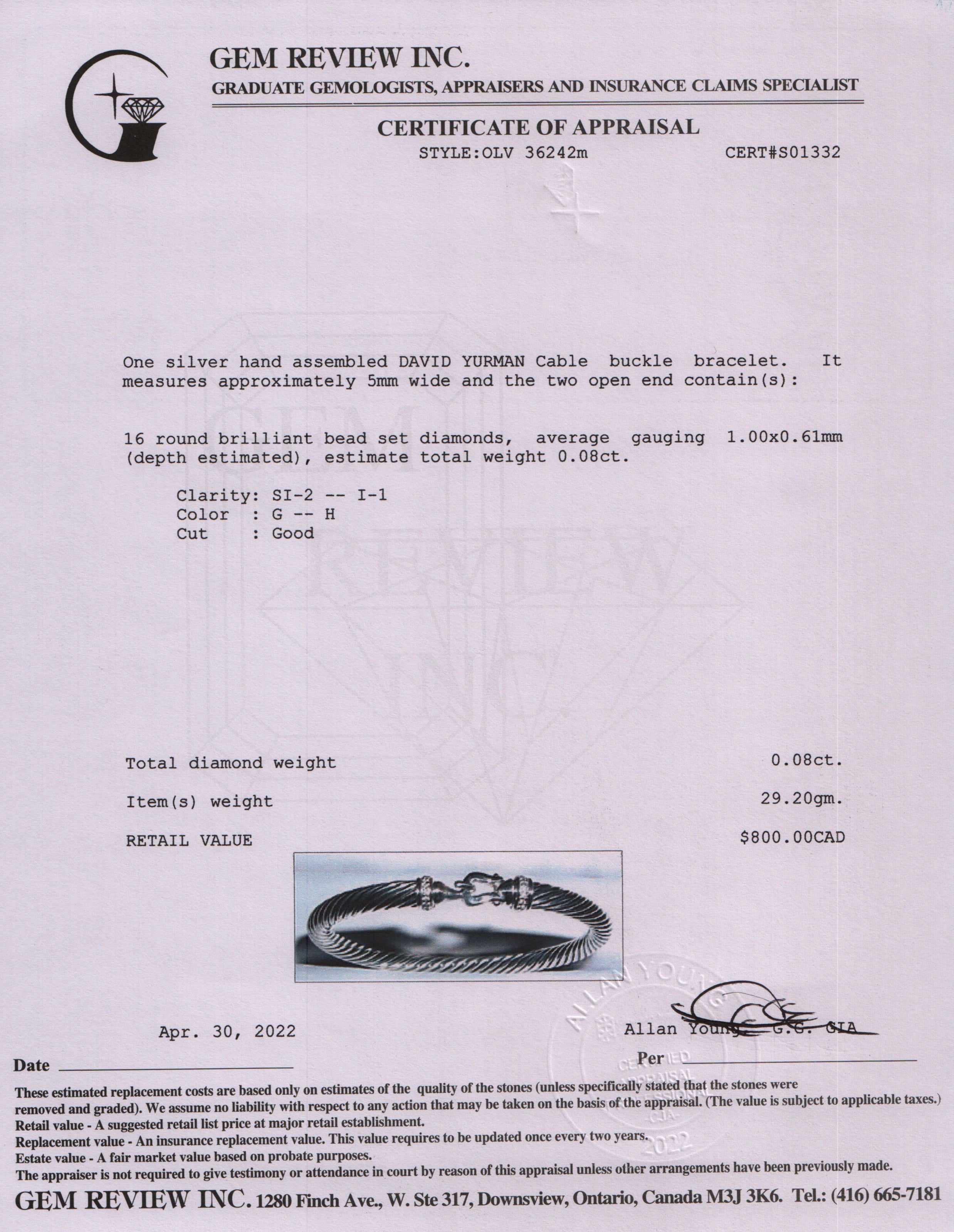 David Yurman Diamond Buckle Bracelet