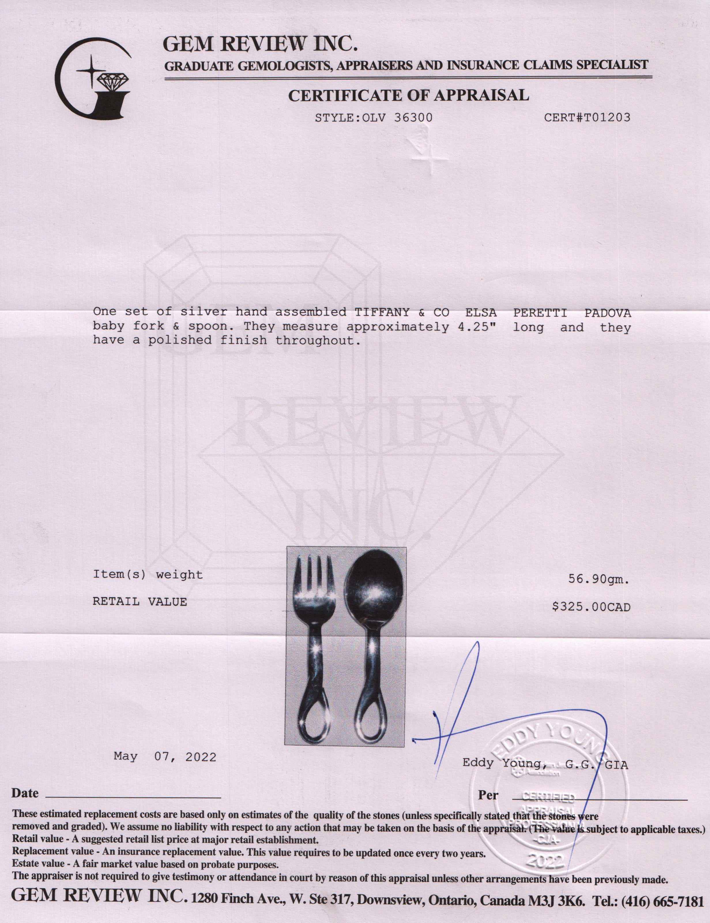 Tiffany & Co. Elsa Peretti Padova Baby Fork & Spoon Set