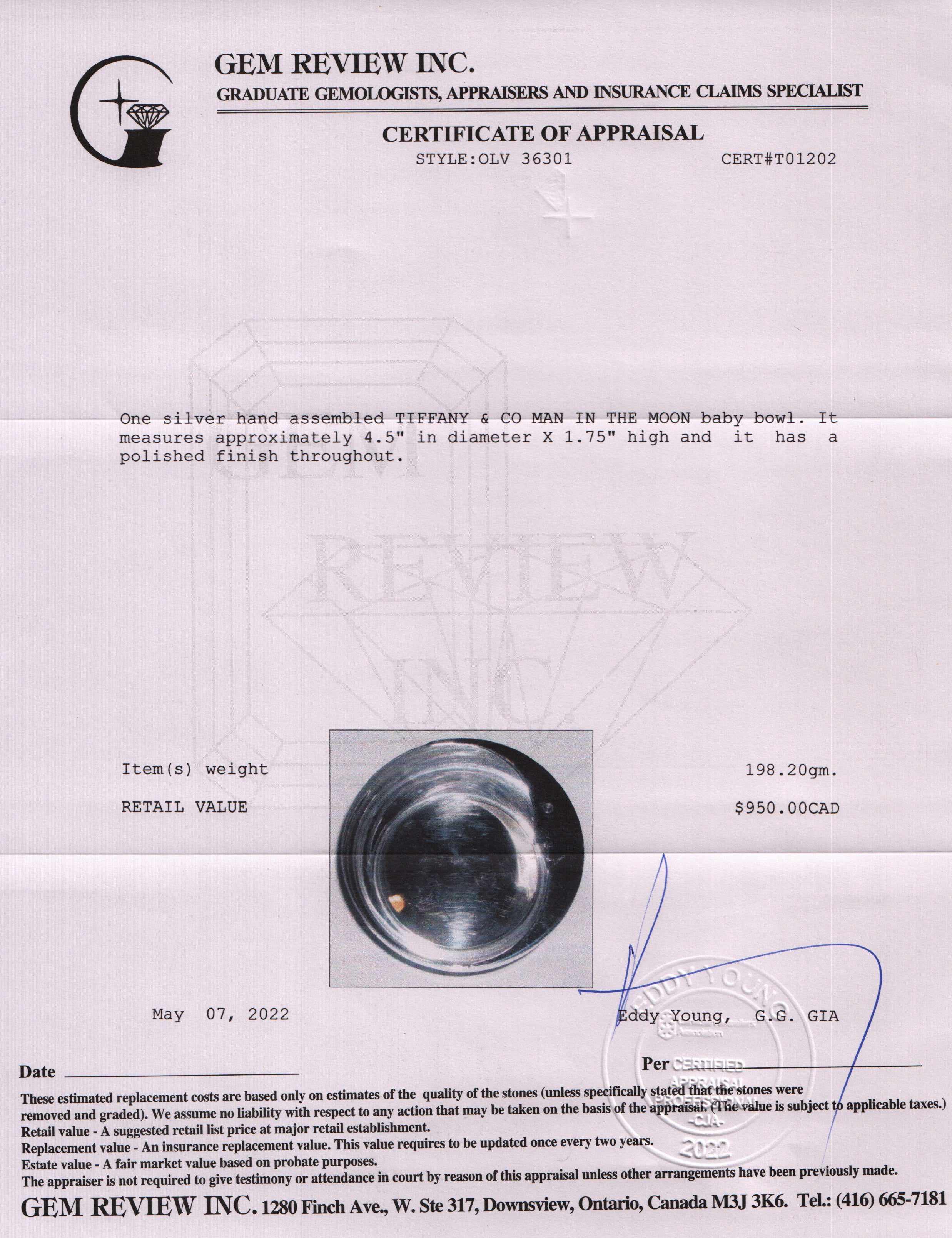 Tiffany & Co. Man in the Moon Baby Bowl