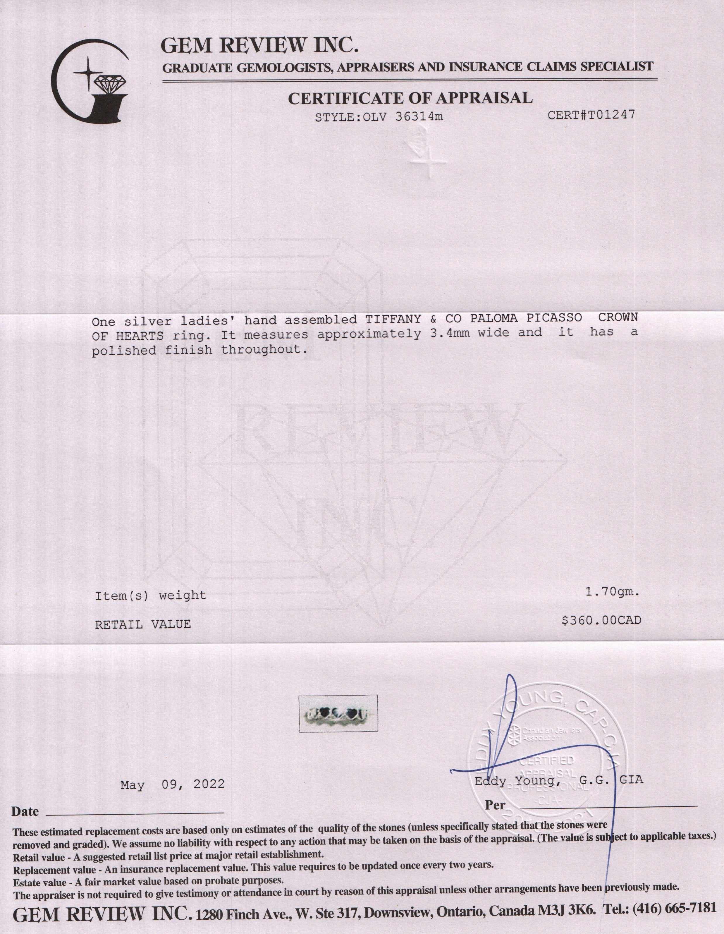 Tiffany & Co. Paloma Picasso Crown of Hearts Ring