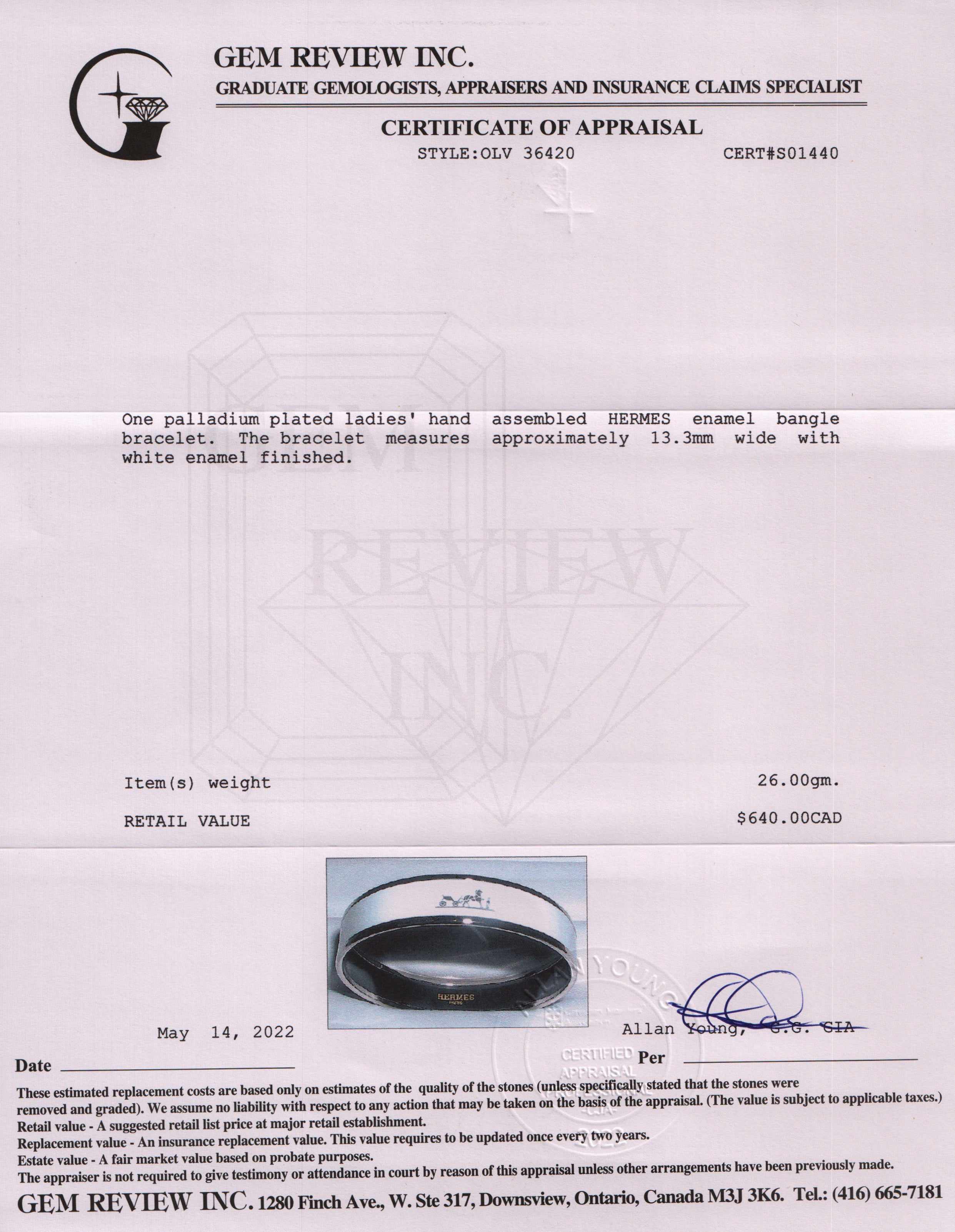 Hermes Enamel Bangle