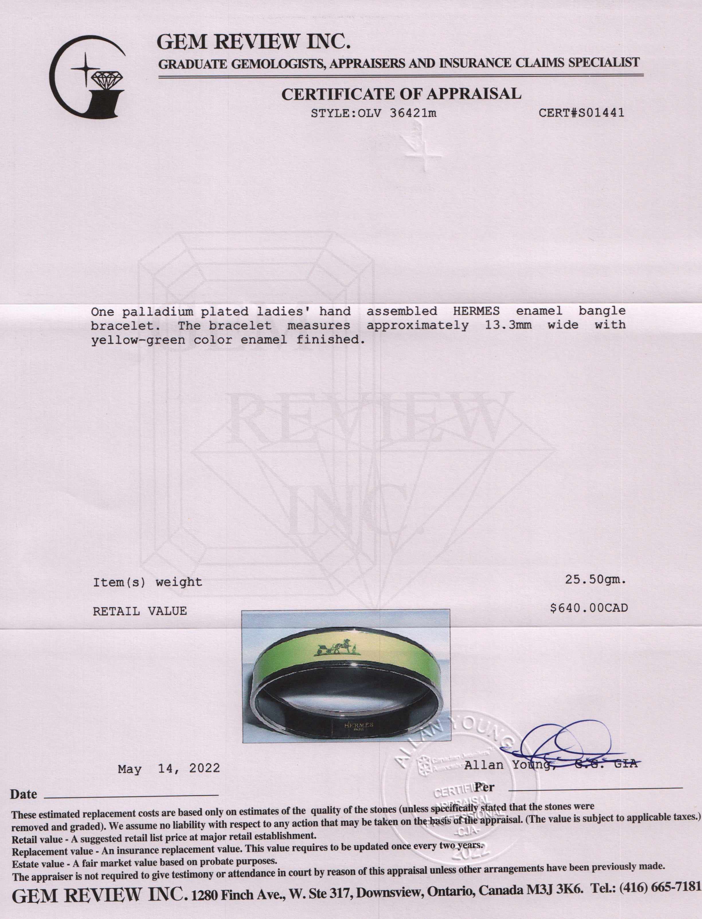 Hermes Enamel Bangle