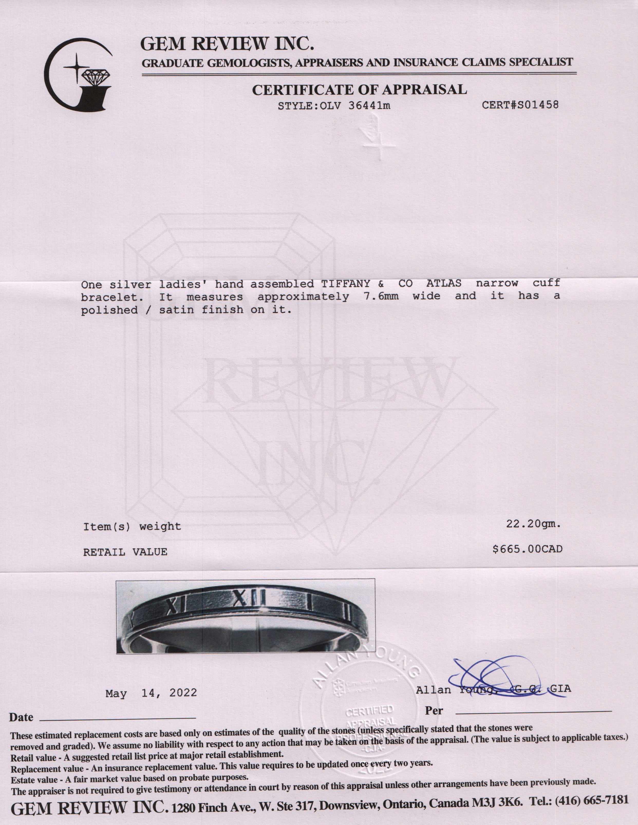 Tiffany & Co. Vintage Atlas Narrow Cuff