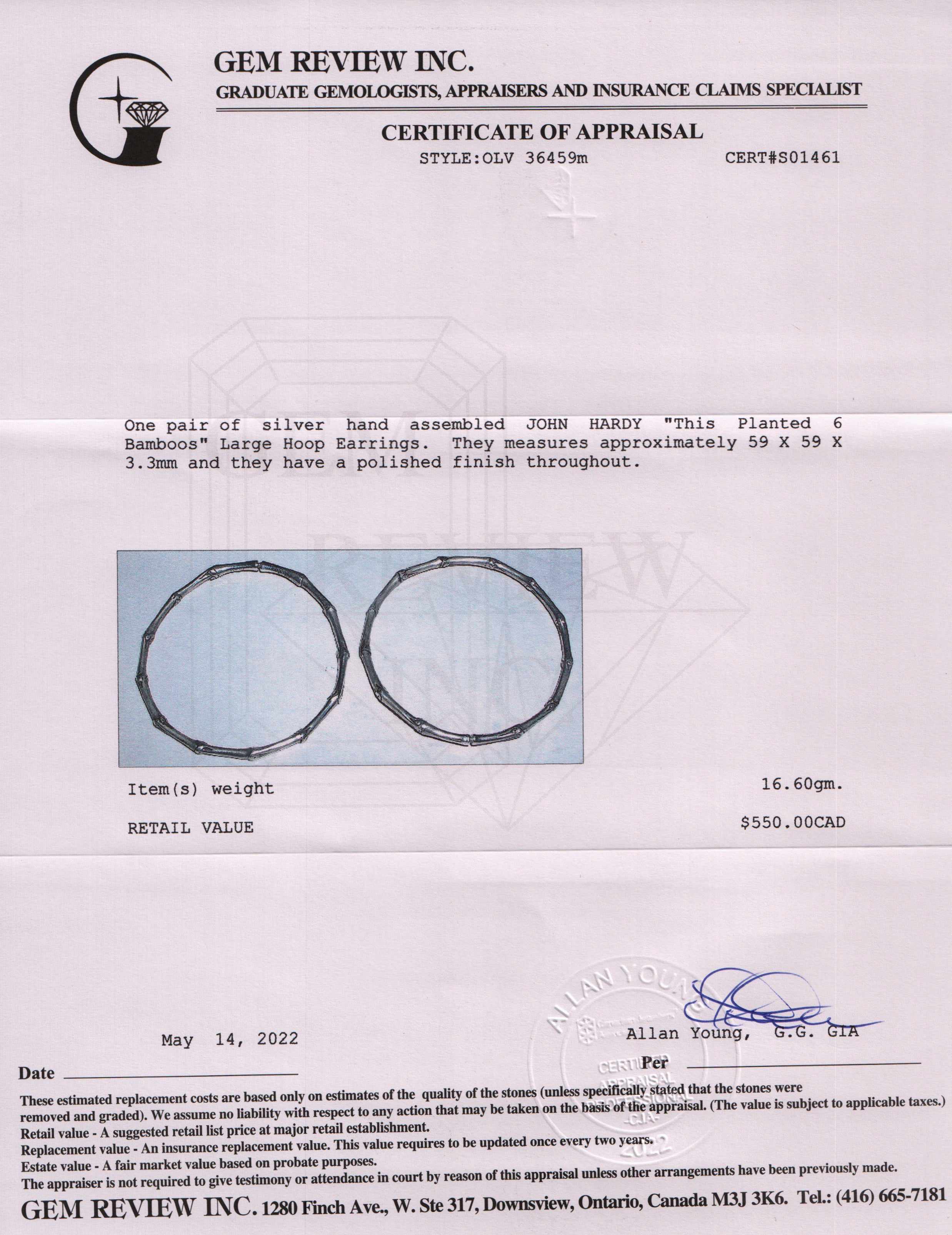 John Hardy Large Bamboo Hoop Earrings