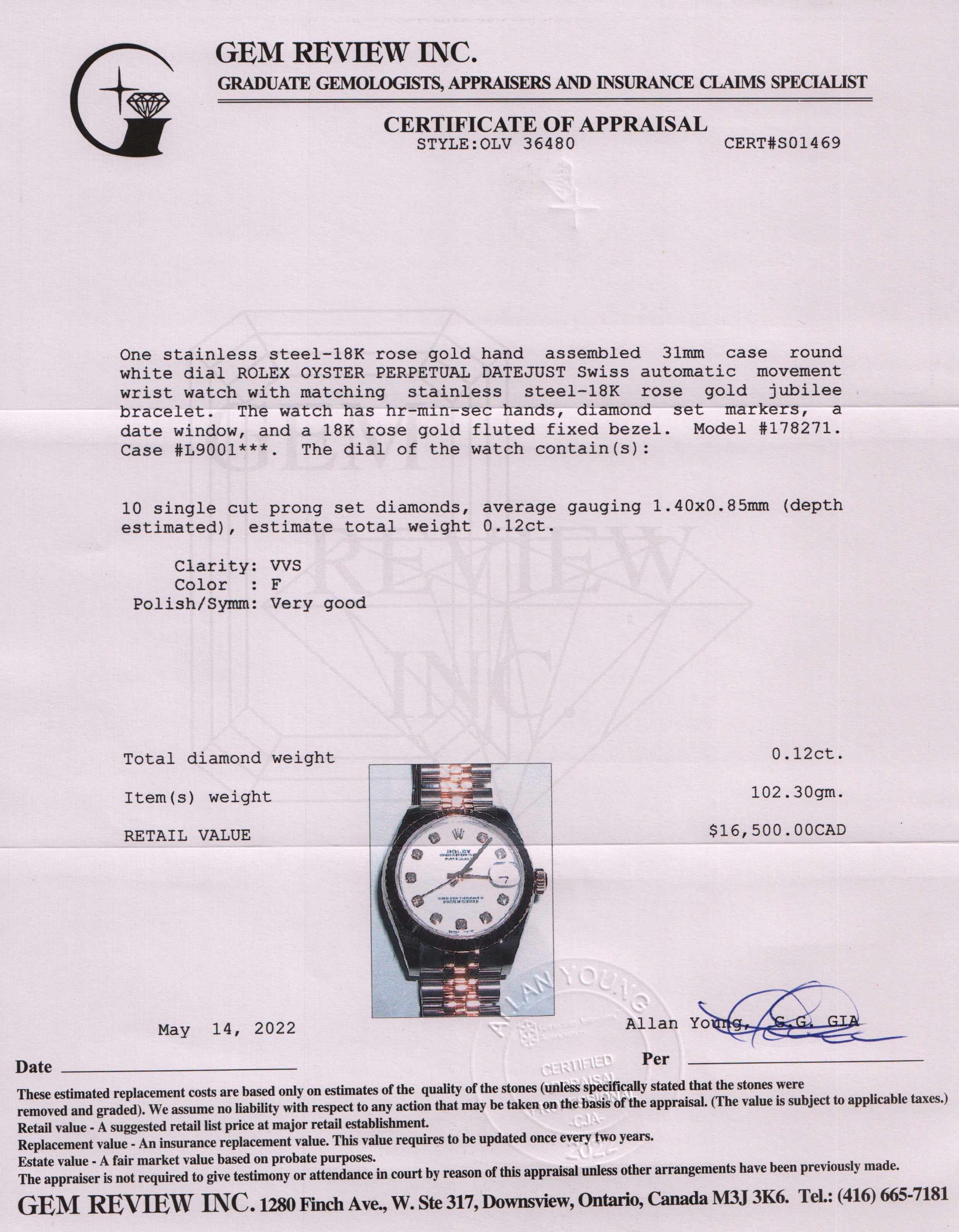 Rolex Two-Tone Datejust 31 mm Watch w/ Box & Papers