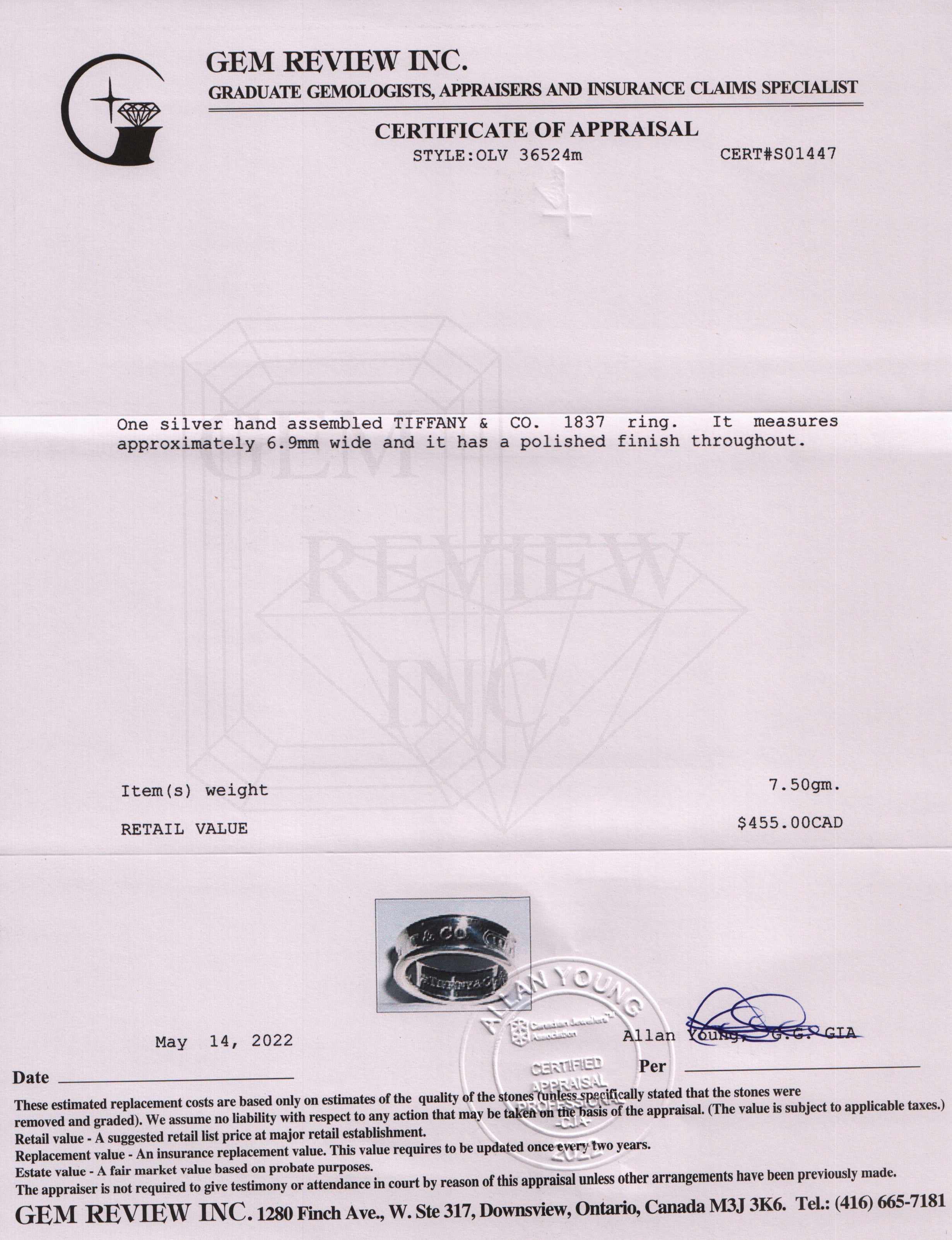 Tiffany & Co. 1837 Ring