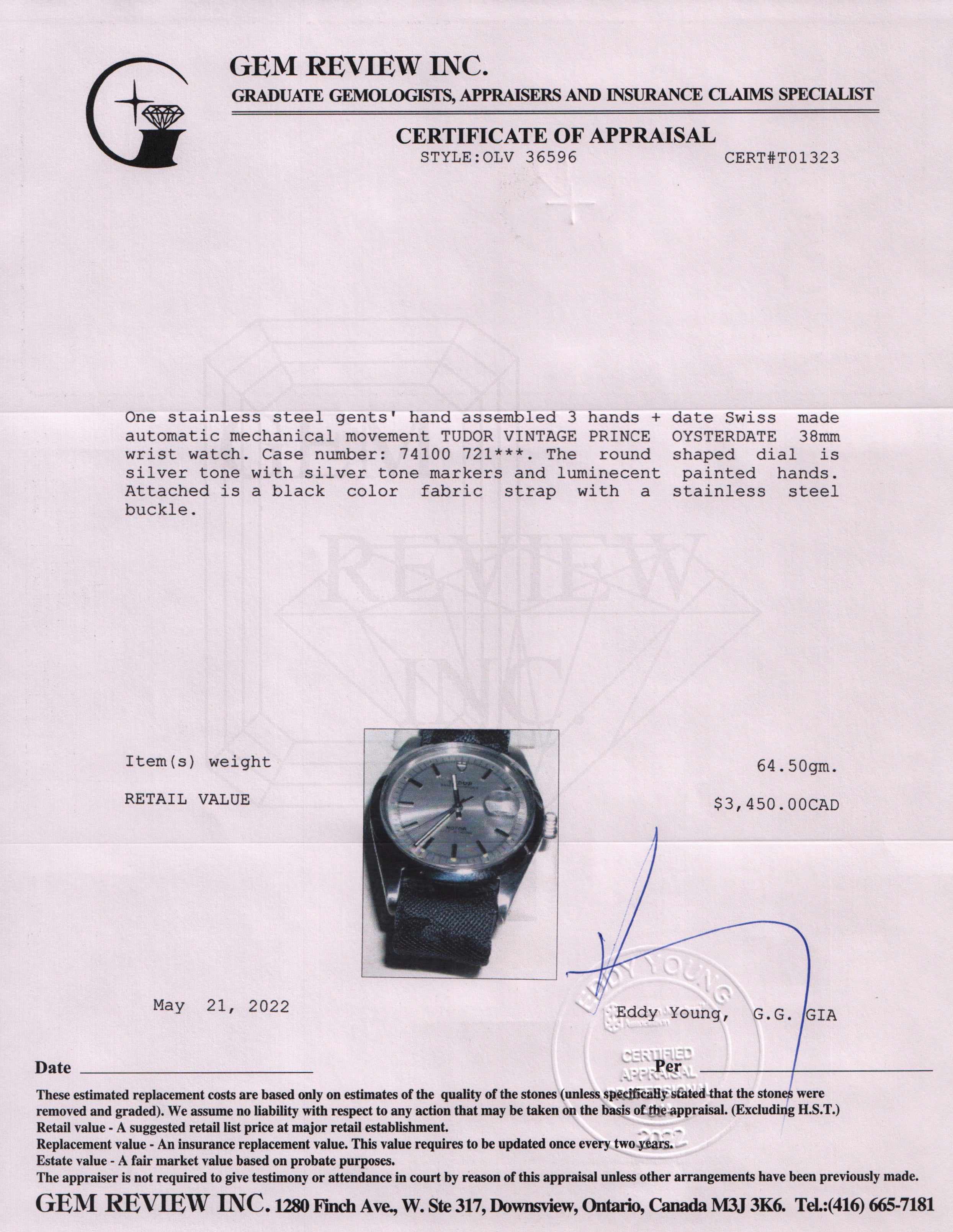 Tudor Vintage Prince OysterDate Watch w/ Box