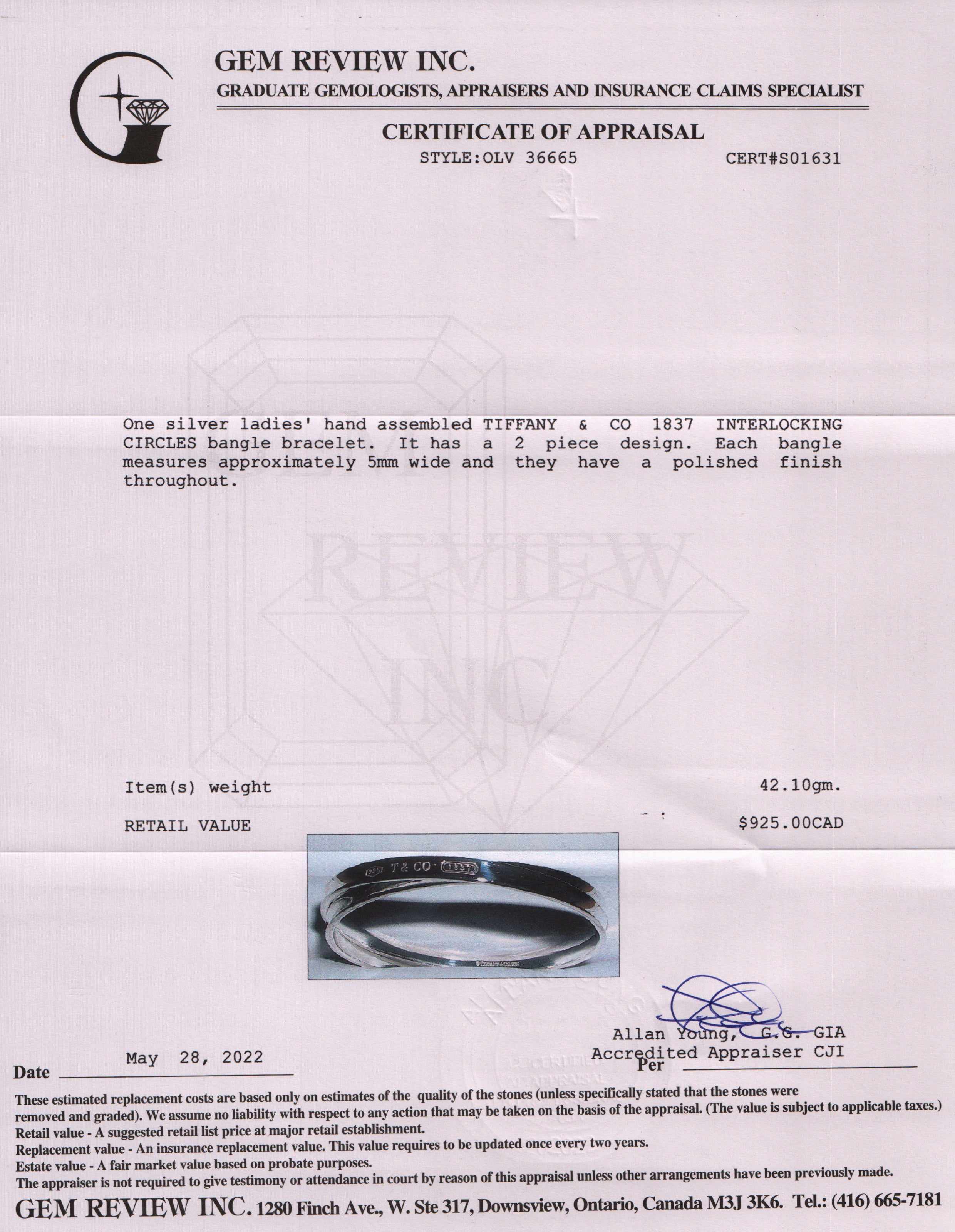 Tiffany & Co. 1837 Interlocking Circles Bangle