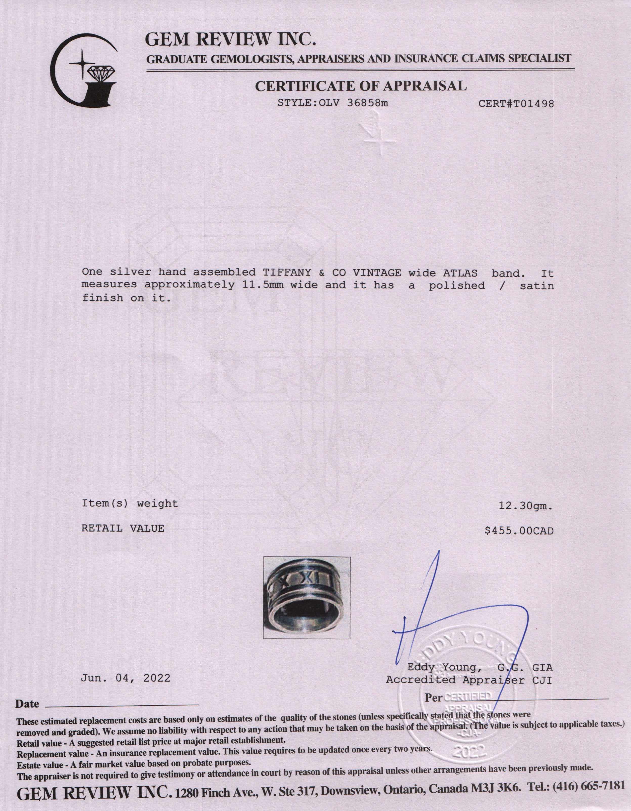 Tiffany & Co. Vintage Wide Atlas Band Ring