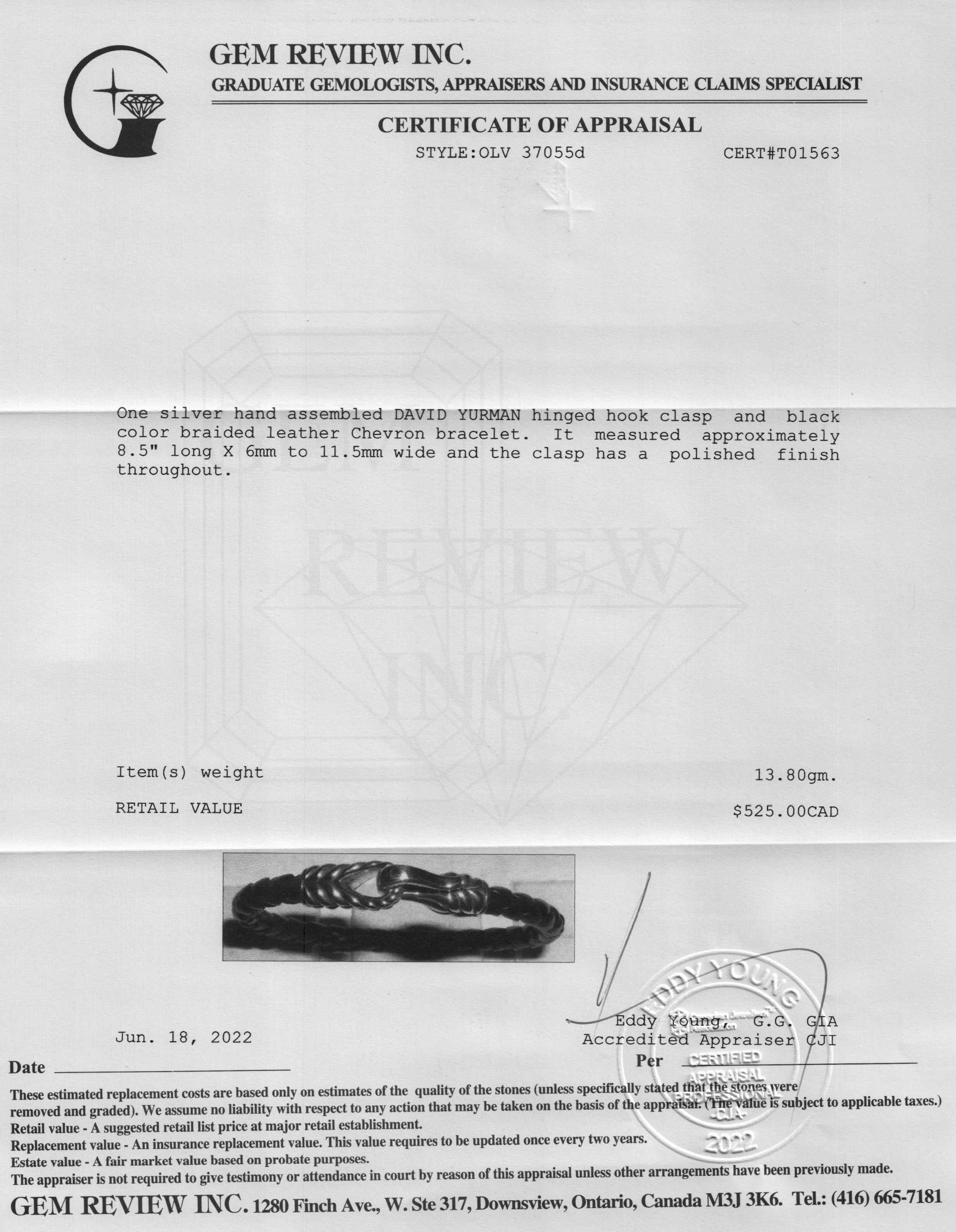 David Yurman Chevron Leather Bracelet