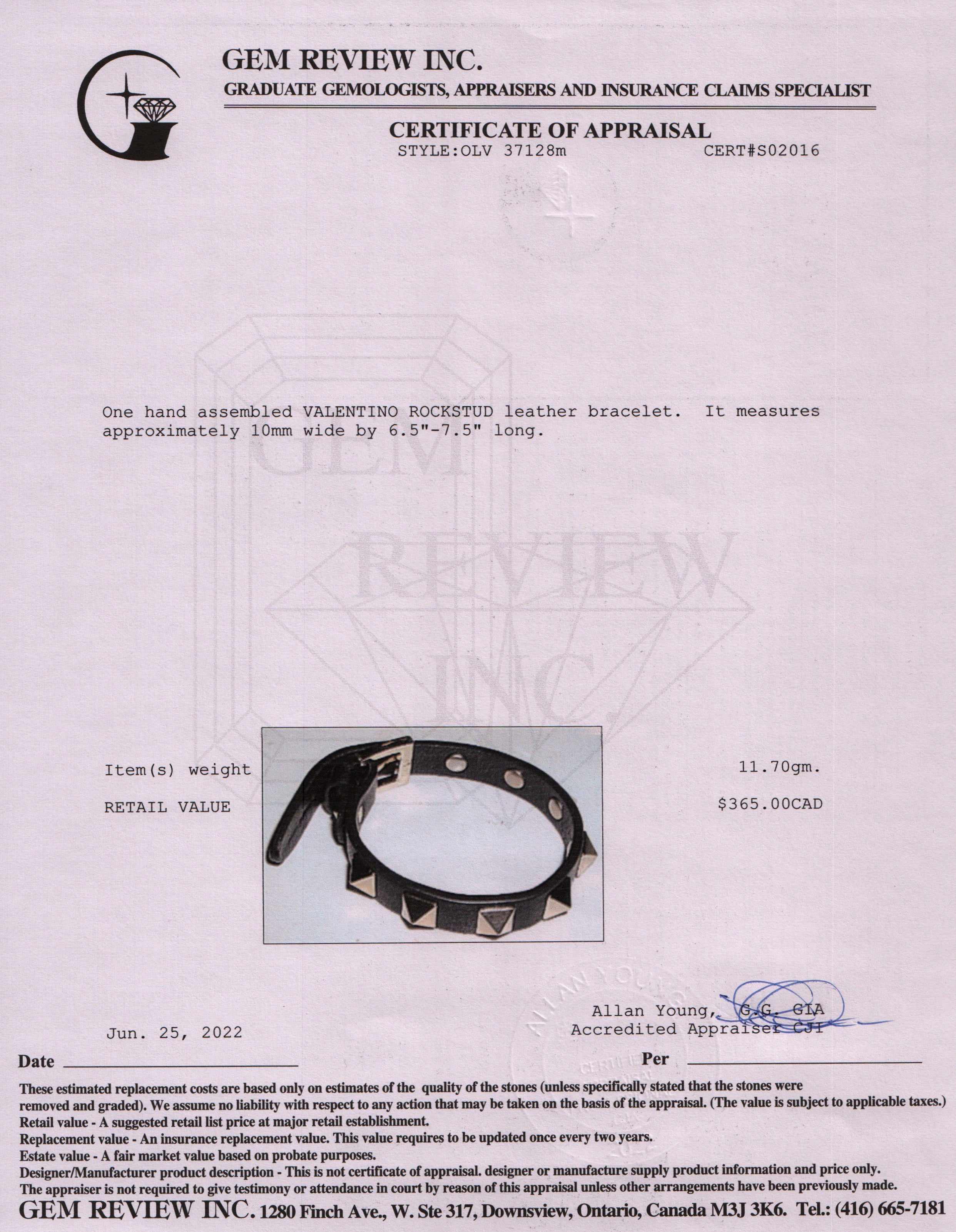 Valentino Rockstud Leather Bracelet w/ Box