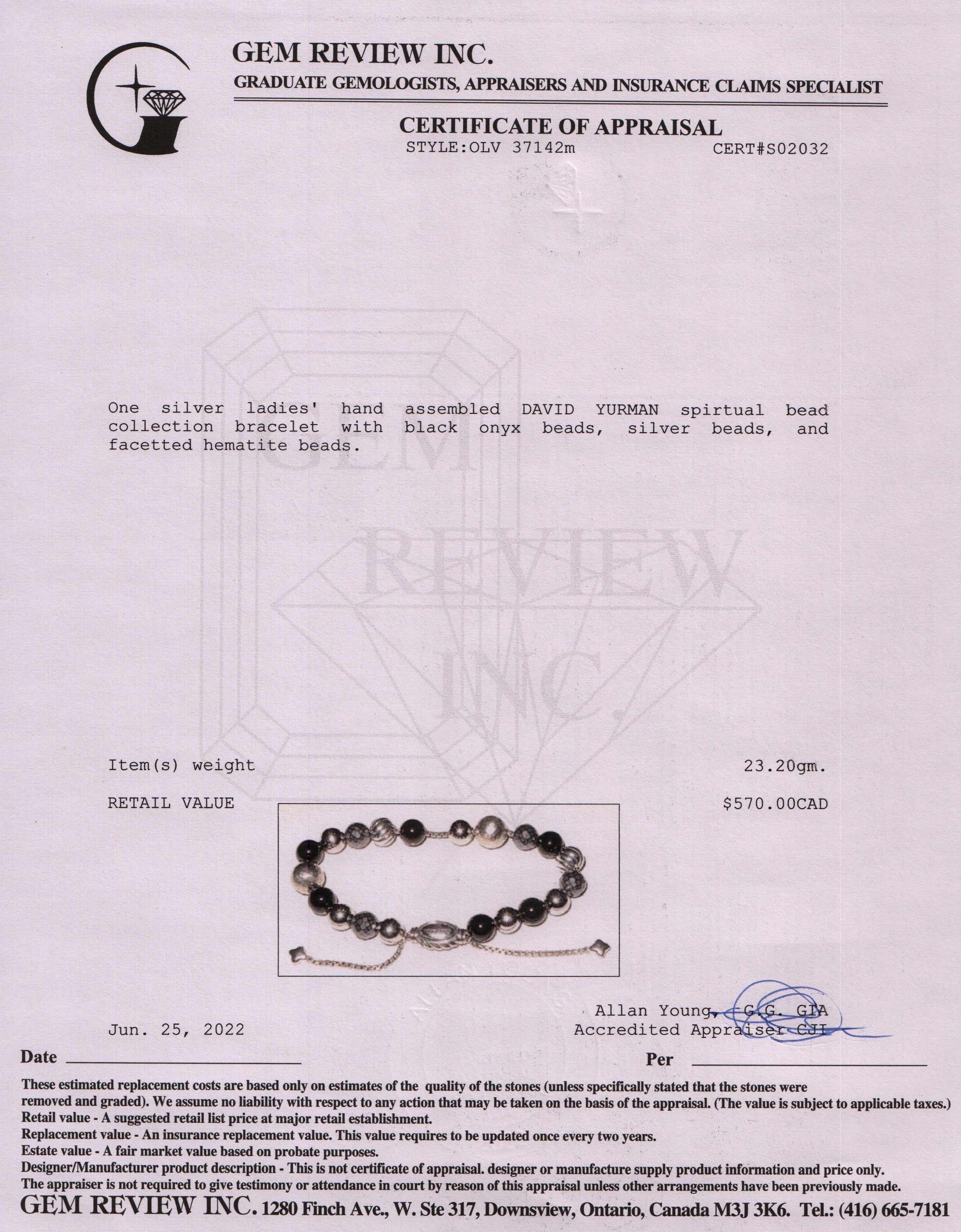 David Yurman Elements Bead Bracelet with Black Onyx & Hematine