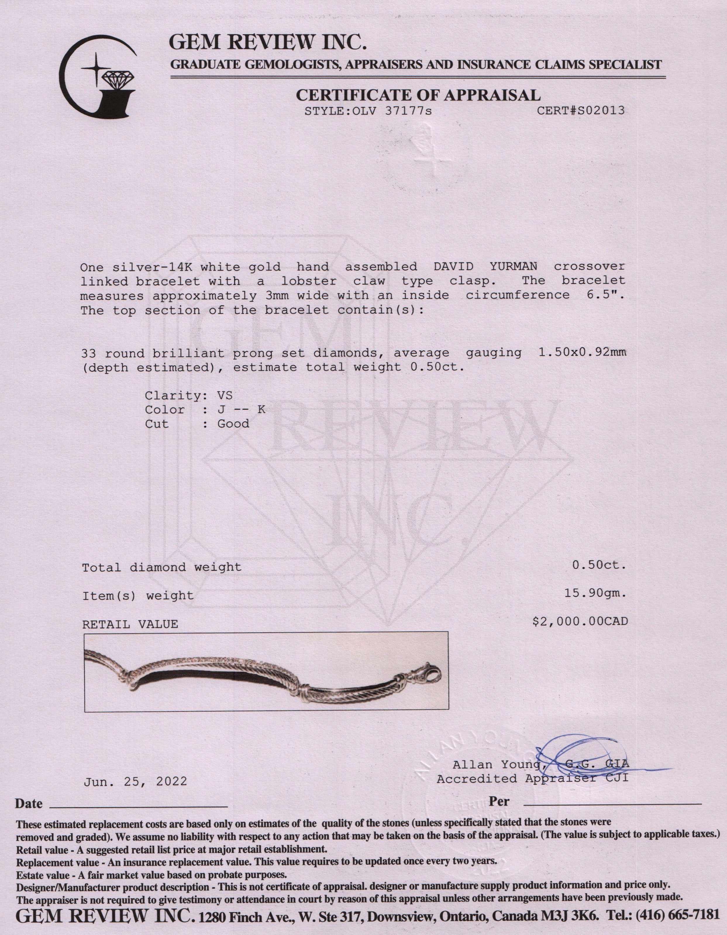 David Yurman Crossover Linked Bracelet with Pave Diamonds