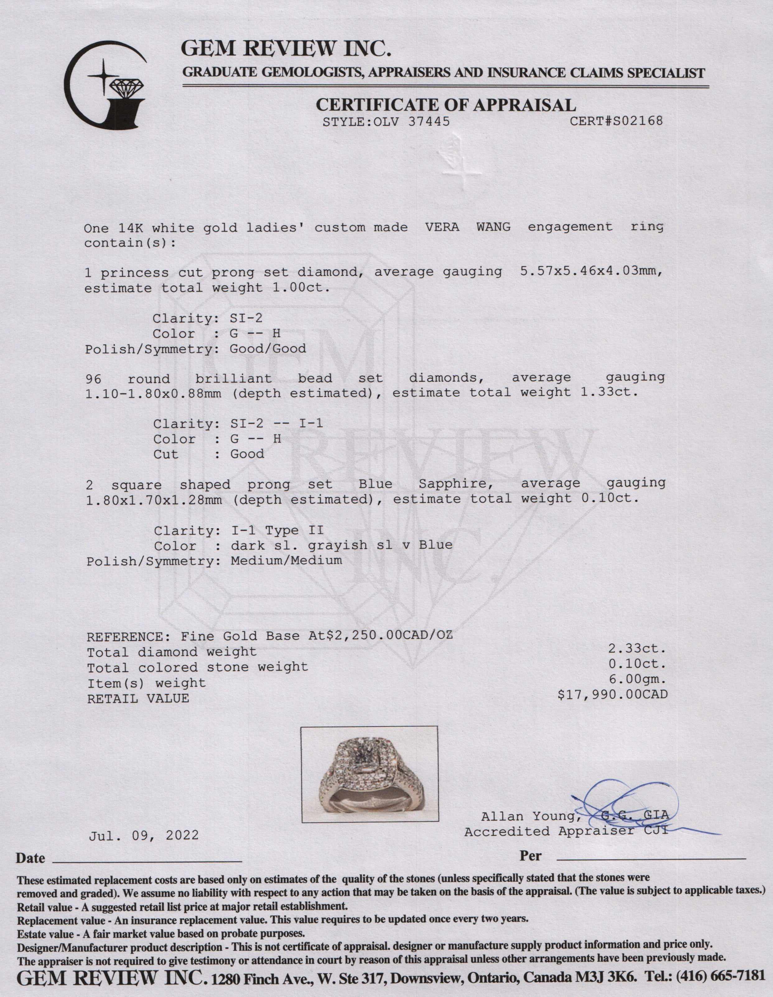 Vera Wang Love Diamond Engagement Ring