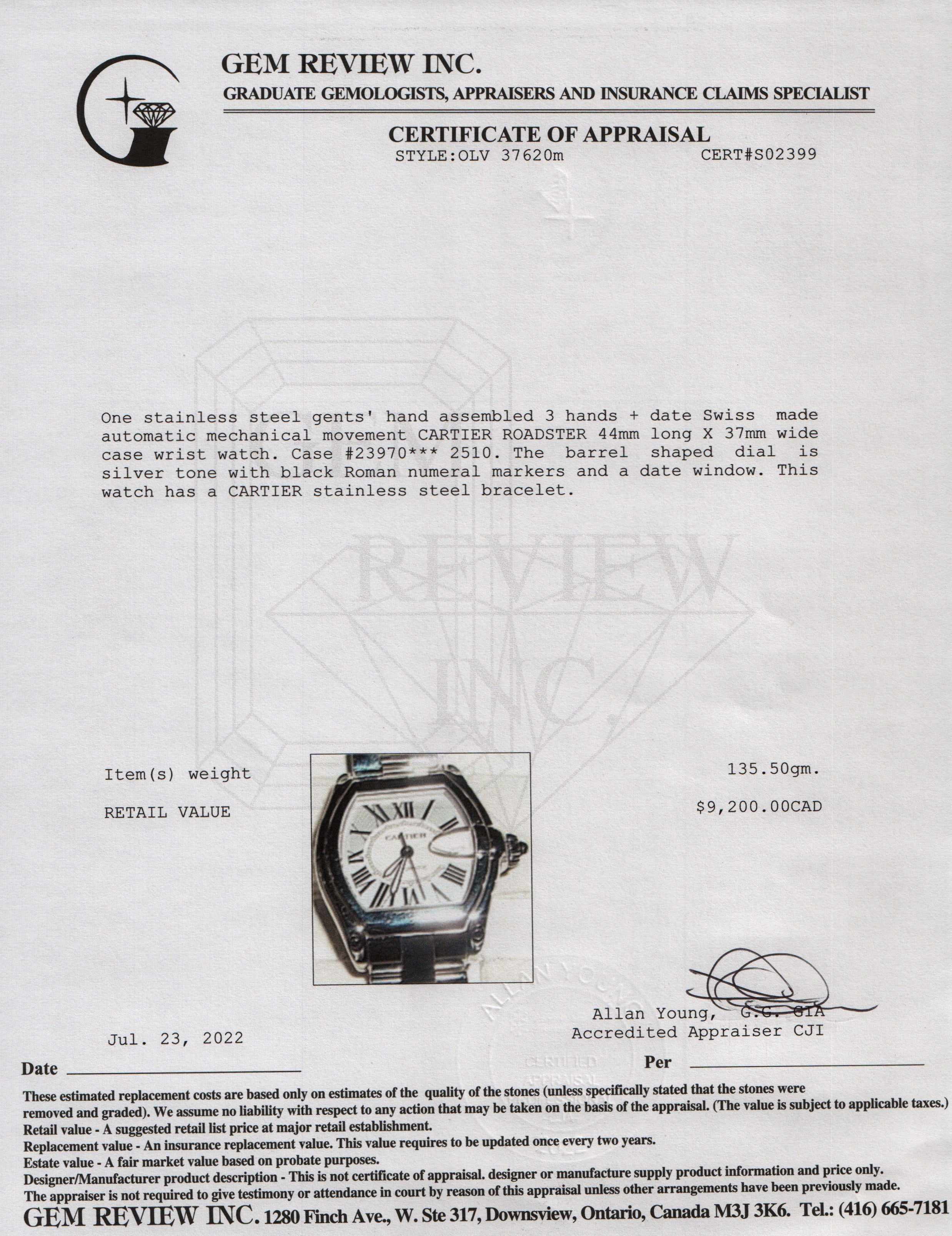 Cartier Roadster Watch