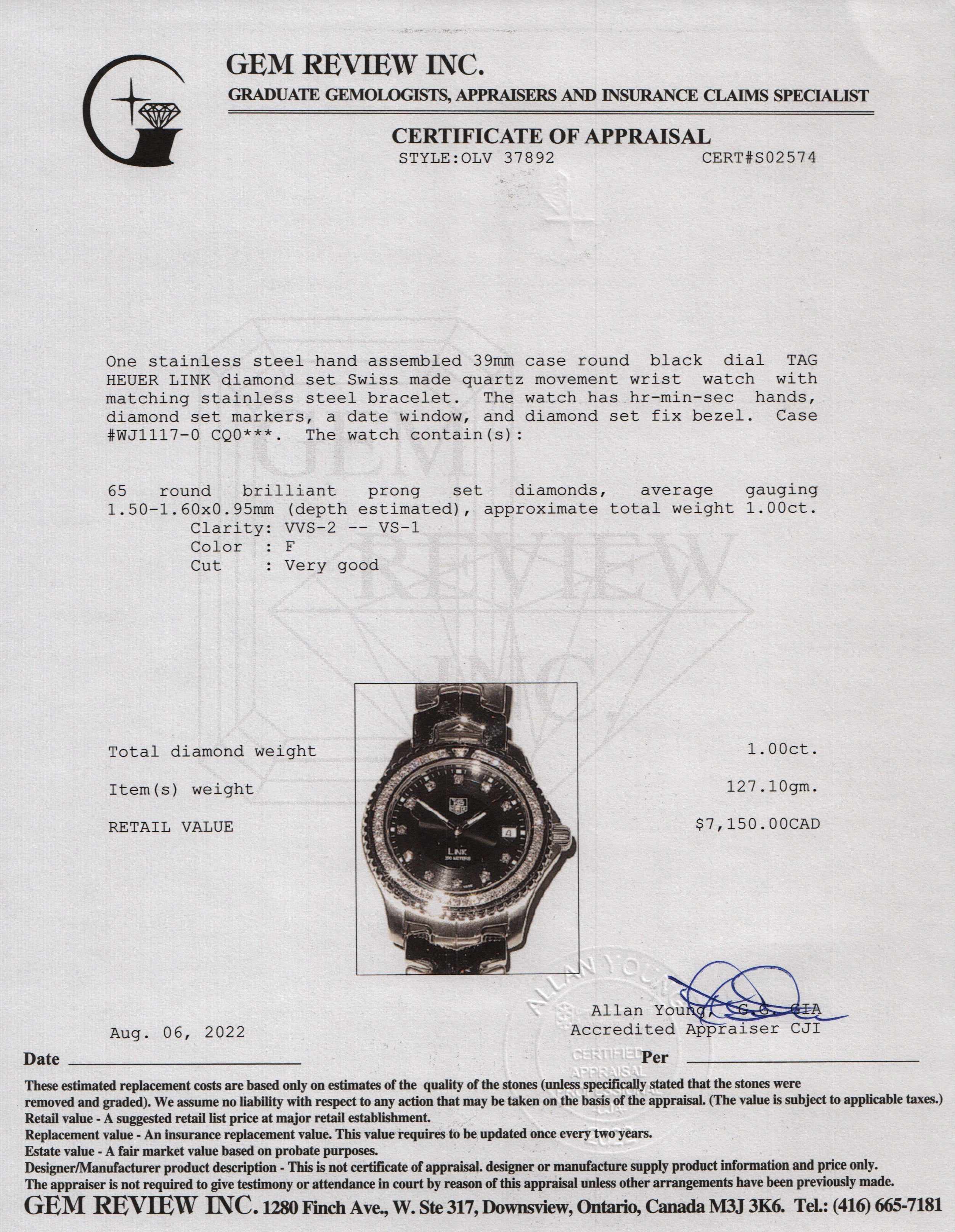 Tag Heuer Diamond Link Watch