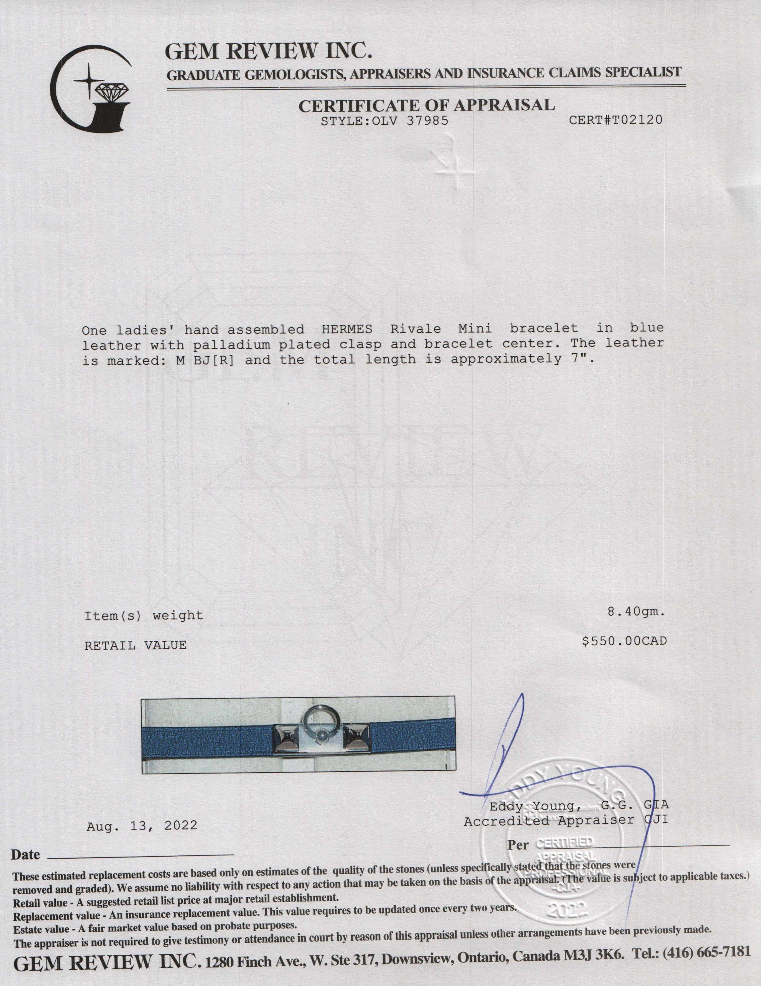 Hermes Rivale Mini Bracelet w/ Box