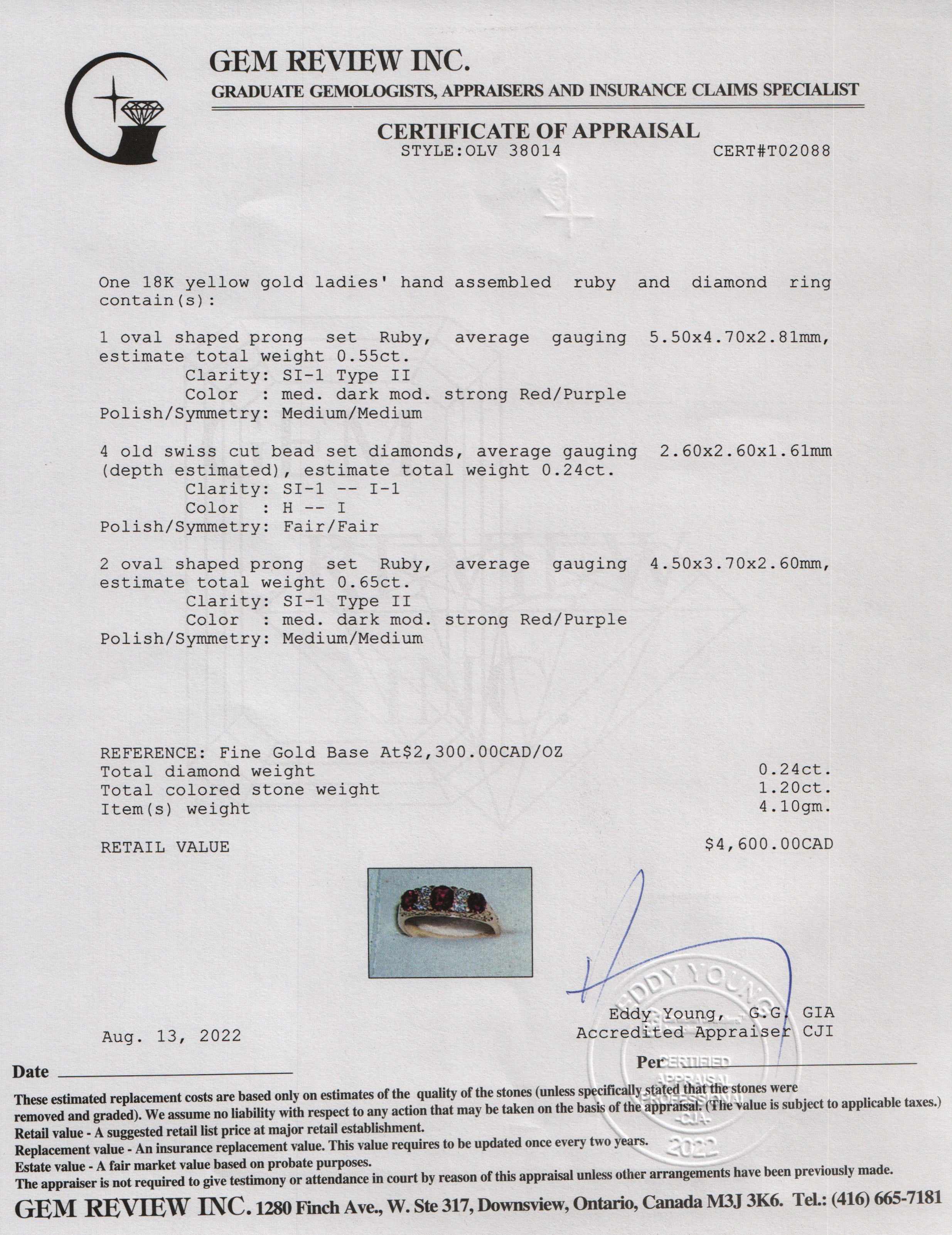 Antique 18k Yellow Gold Ruby and Diamond Ring